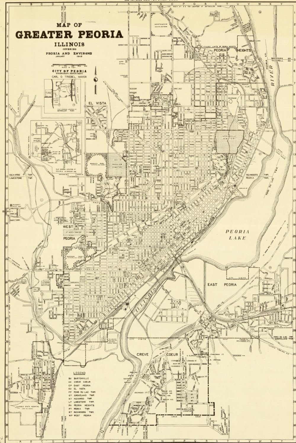 Peoria Map Journal: Vintage Map Notebook