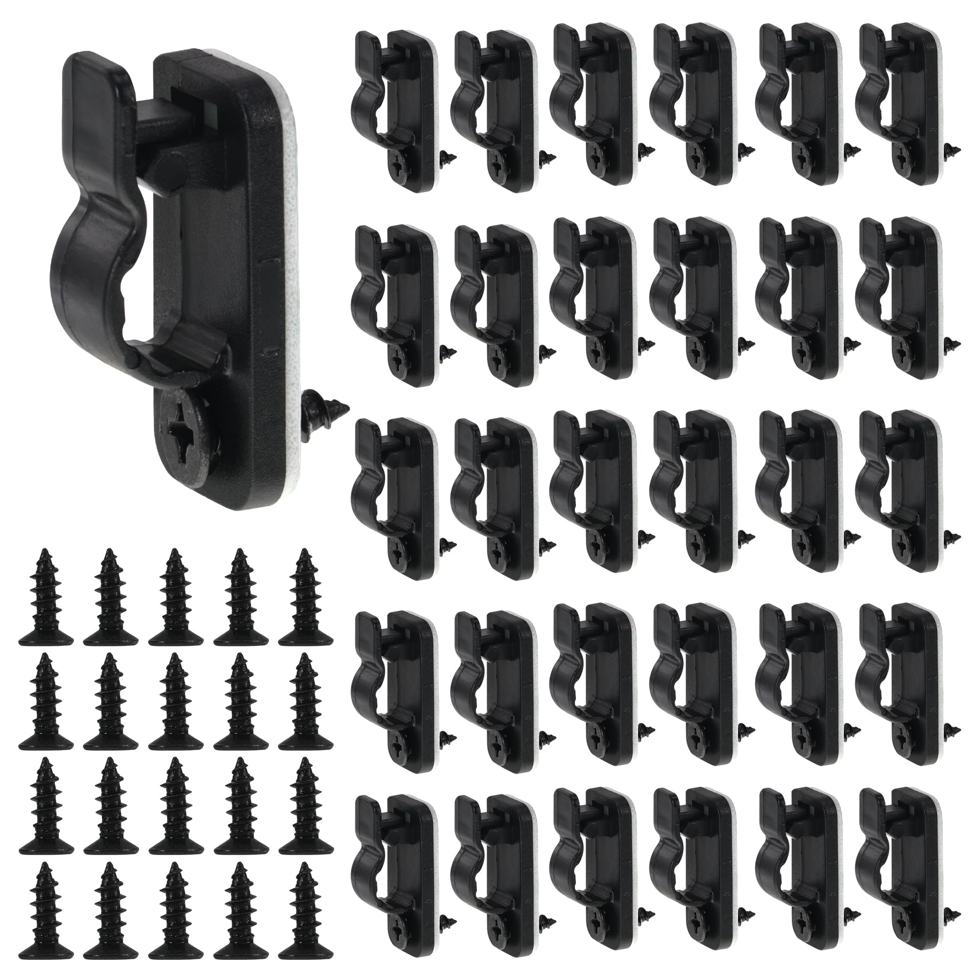 EUIOOVM 60Pcs Outdoor Hooks for Garden Lights Screw-in Hooks Outdoor String Light Clips Fence Hooks for Light Wire Hanging String Lights