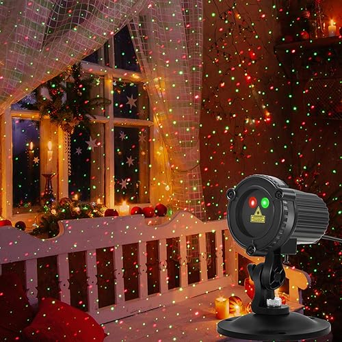Miniatura 8 de Luces láser de Navidad al aire libre, luz láser roja y verde para exteriores, impermeable, decoración de casa de jardín, luces láser de Navidad