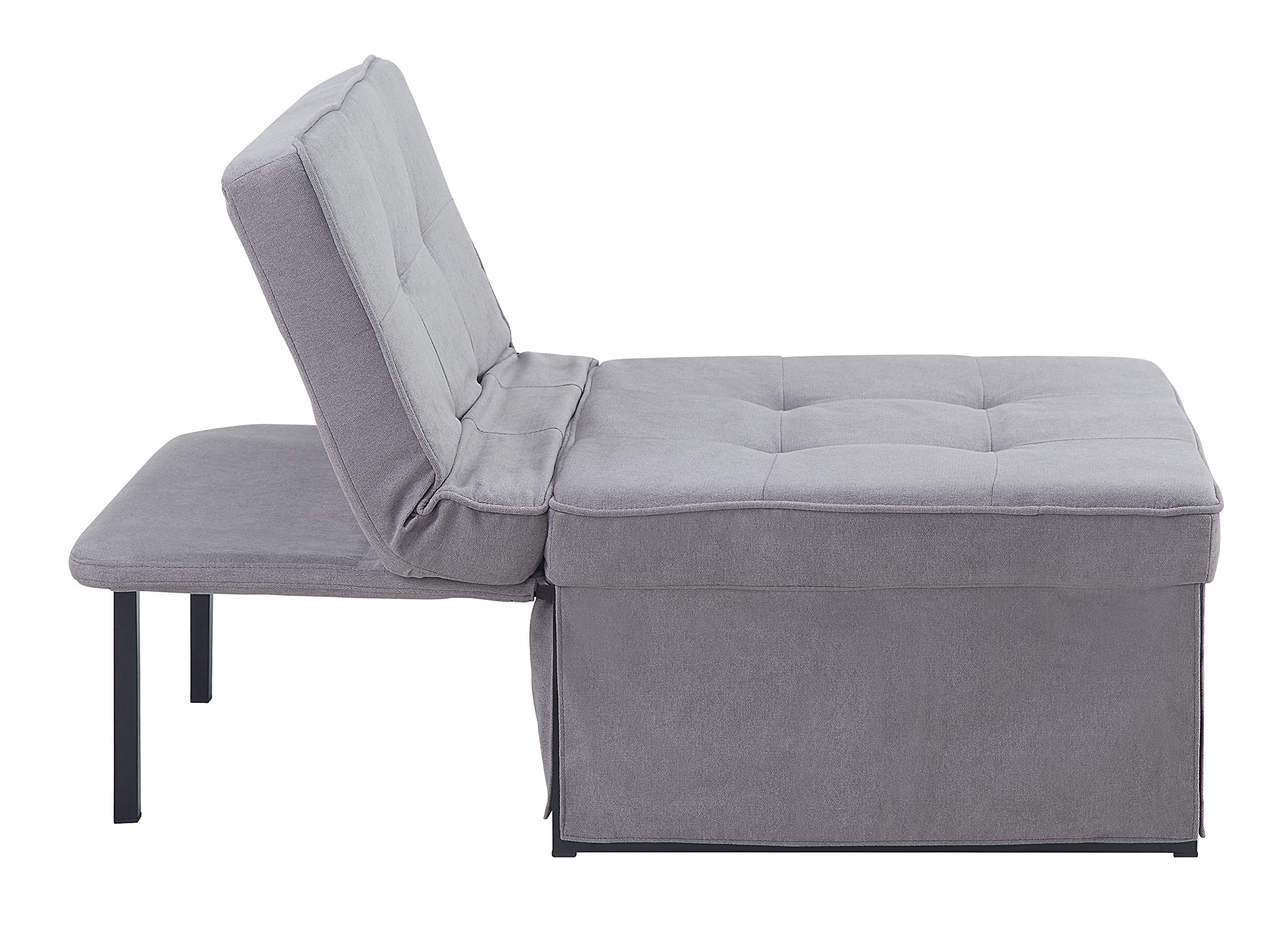 Atlantic Home Collection Sessel, Liege, Hocker Finn, Polyester, Grau, BxTxH: 80cm x 72cm x 43cm