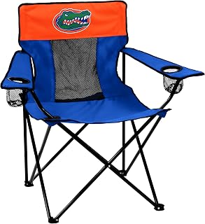 Logo Brands NCAA Florida Gators Elite Portable Chair - Premium Outdoor Chair with Cup Holder, Powder-Coated Steel Frame, Lightweight and Portable for Tailgating,and Sporting Events
