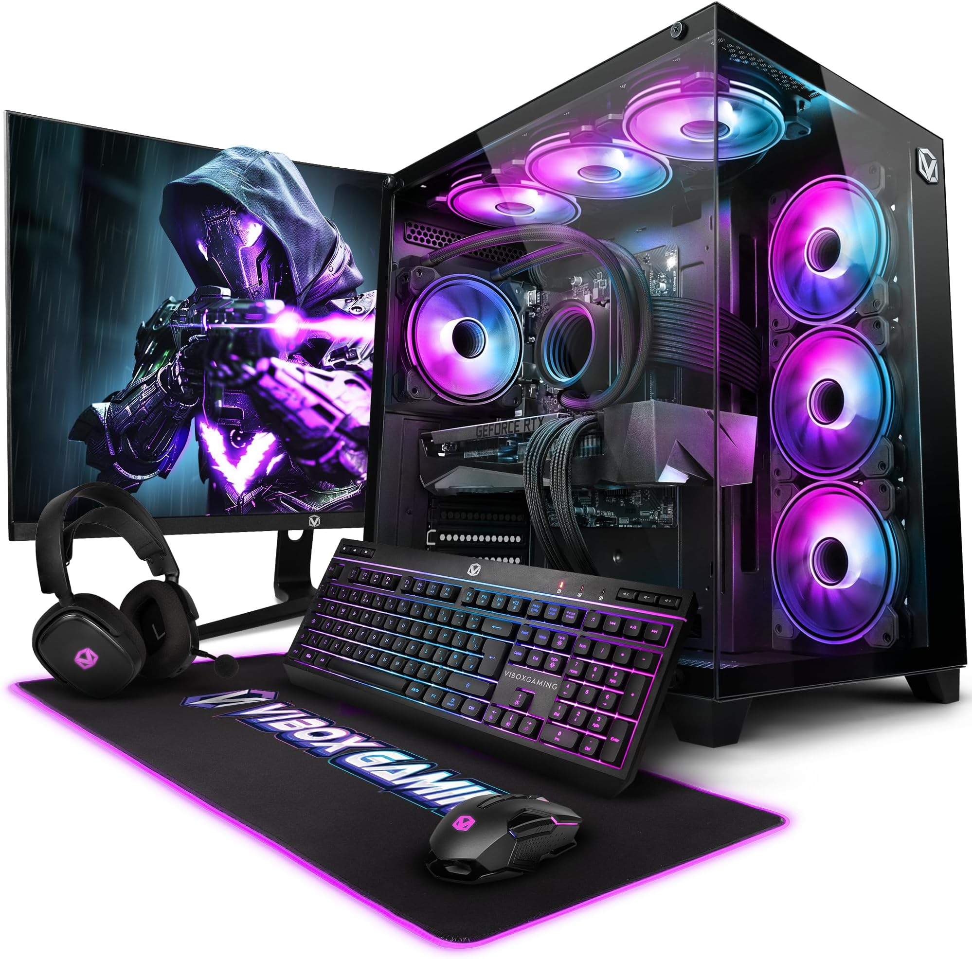 Vibox VII-138 Gaming PC Bundle • Intel Core i7 12700KF 5.0GHz • Nvidia RTX 5080 16GB • 32GB RAM • 1TB NVMe SSD • Windows 11 • 27" Monitor • WiFi