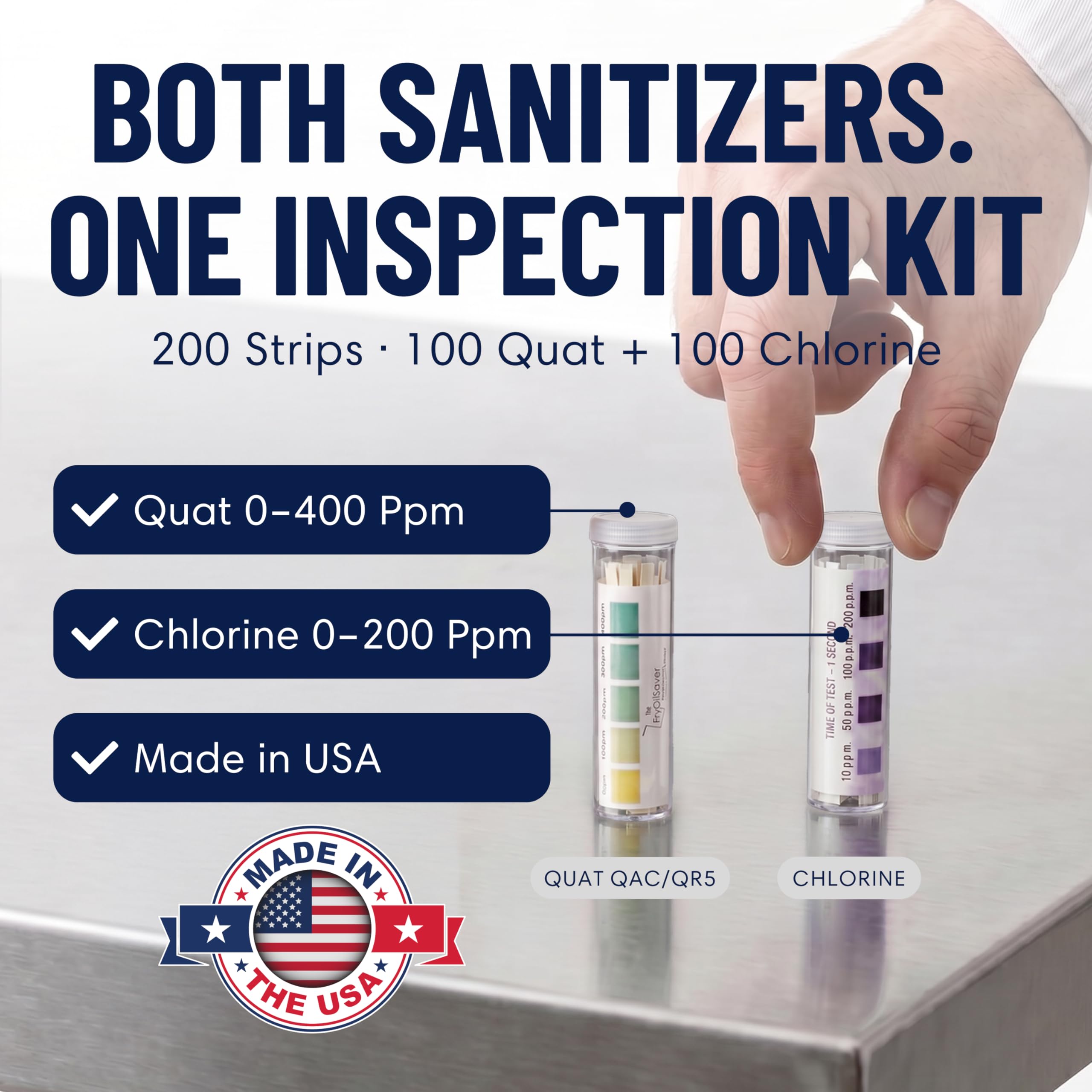 FryOilSaver Sanitizer Test Kit Combo, 100x QR5 & 100x Chlorine Test Strips — Amazon image 2