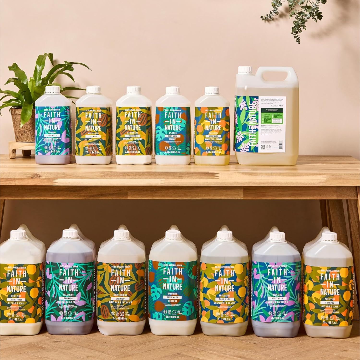 FAITH IN NATURE Natural Shampoo - Vegan & Cruelty Free, No SLS or Parabens - 169 fl oz Refill Pack, Grapefruit & Orange