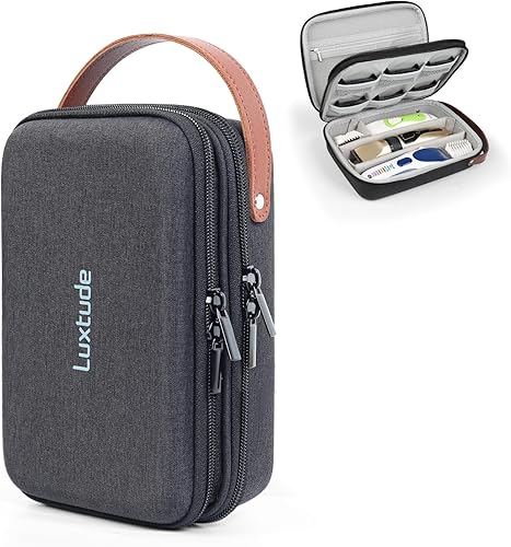 Luxtude Estuche de viaje para cortapelos portátil, bolsas rígidas para cortapelos y suministros, bolsa de recortadora resistente, accesorios de