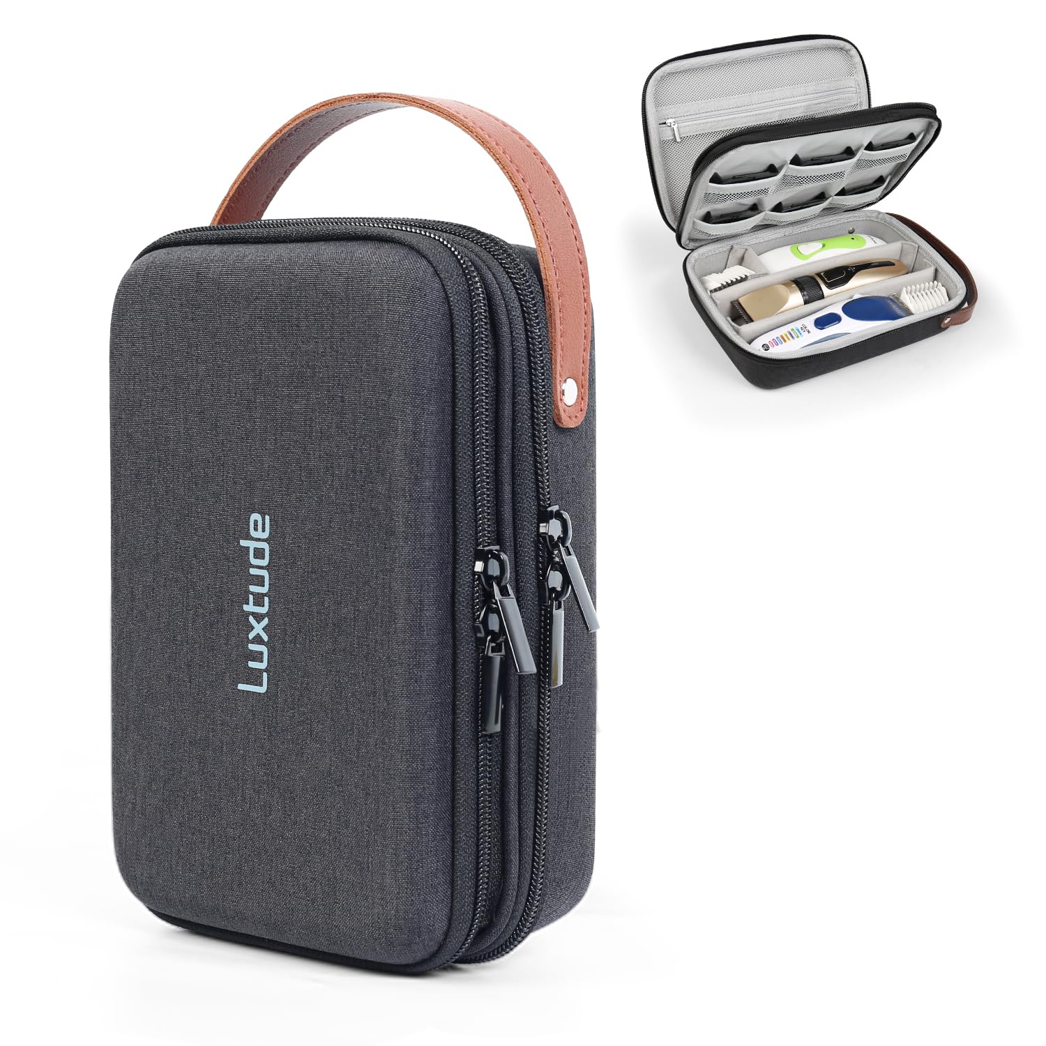 Luxtude Haarschneider Tasche für Reise,EVA Haarschnitt Barber Supplies Organizer Taschen,Trimmer Aufbewahrungshalter für Wahl/Hatteker/Oneisal/Andis Grooming (Nur Gehäuse)