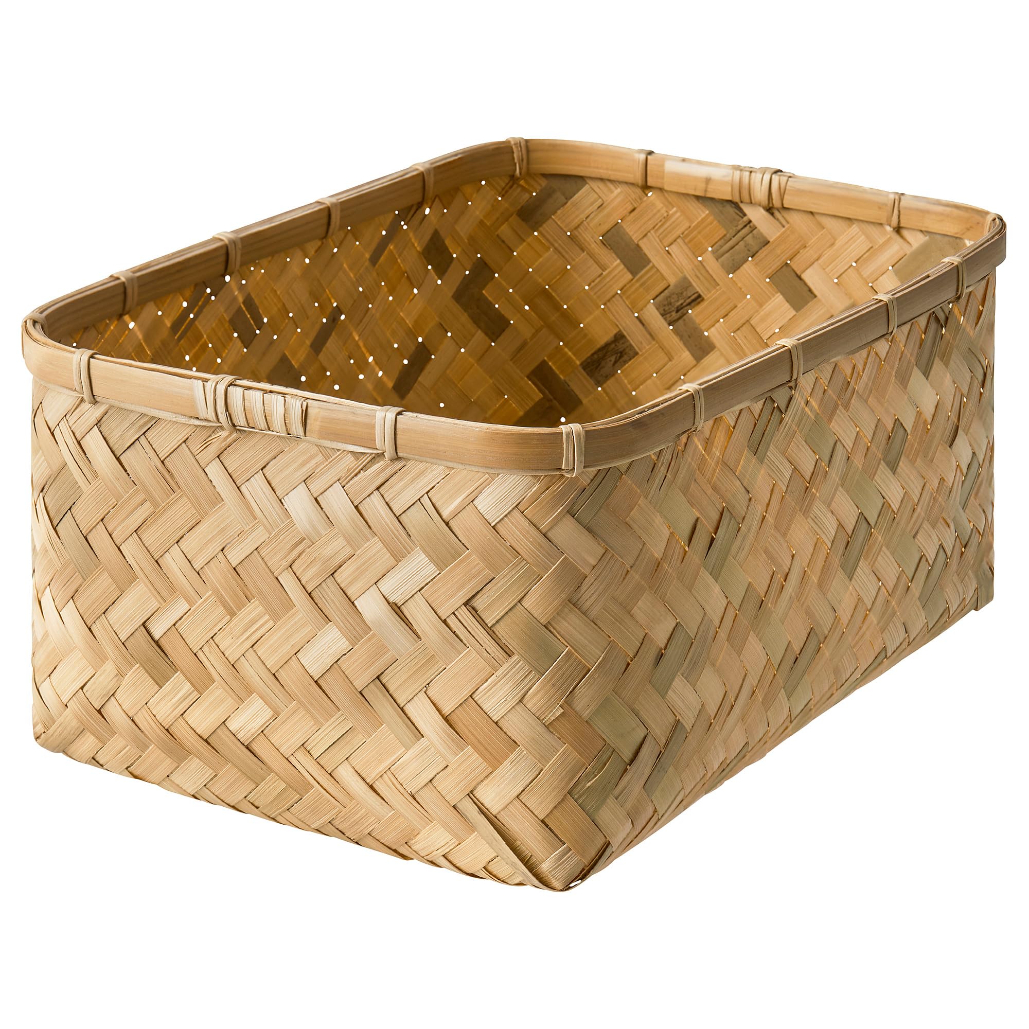 Panier en bambou MJÖLKKANNA coffret de rangement rectangulaire bois
