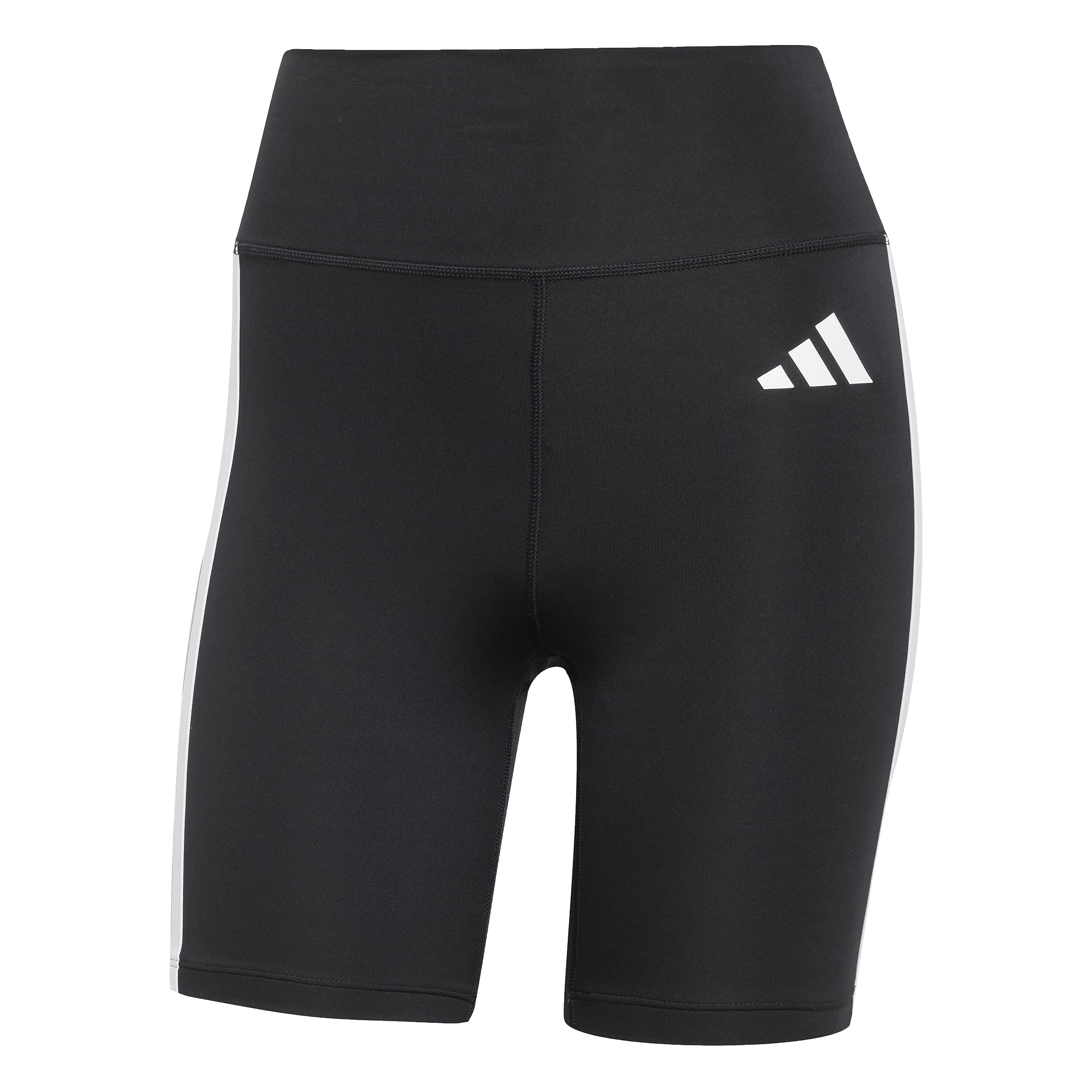 adidas Women's Optime Essentials 3Stripes Short Leggings, black/white, S 7 inch