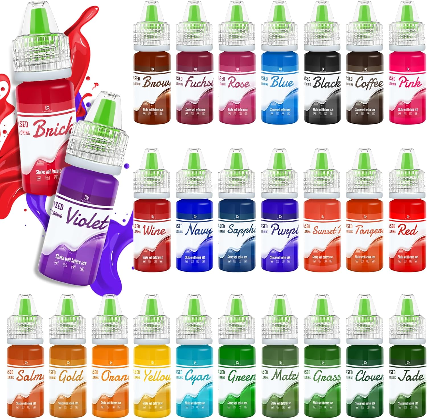 Oil Based Food Colouring 26 Colours Vibrant Food Colouring Set for