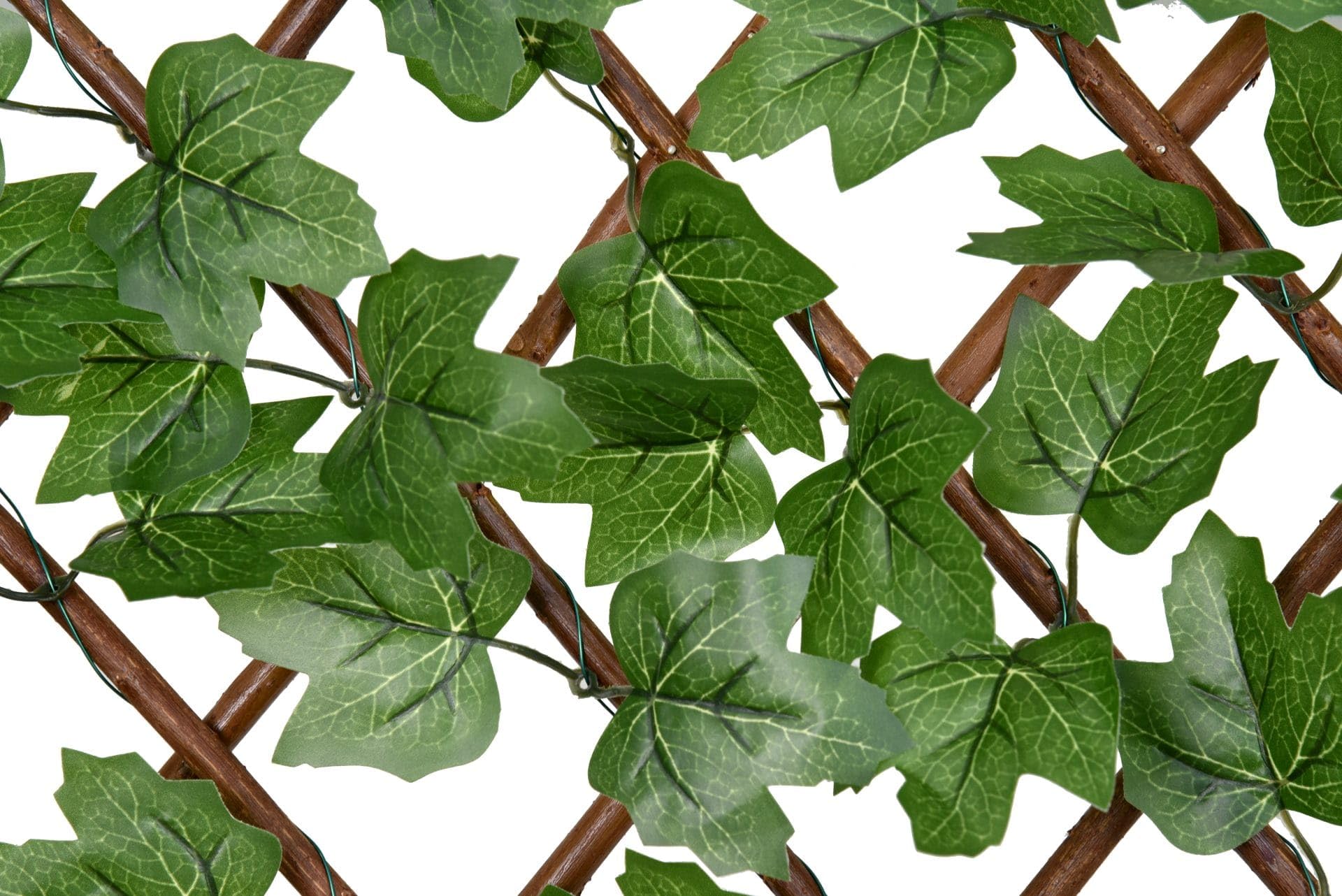 Artificial Grass Direct Brown Green Boston Ivy Willow Expandable Trellis Fence - 90Cm X 180Cm