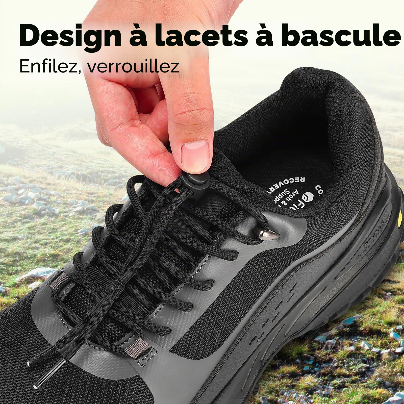 FitVille Extra Larges Chaussures Basses de Randonnée Homme Baskets de Trekking Transpirable et Antidérapantes Chaussures de Sport en Salle Homme pour Montagne Marche
