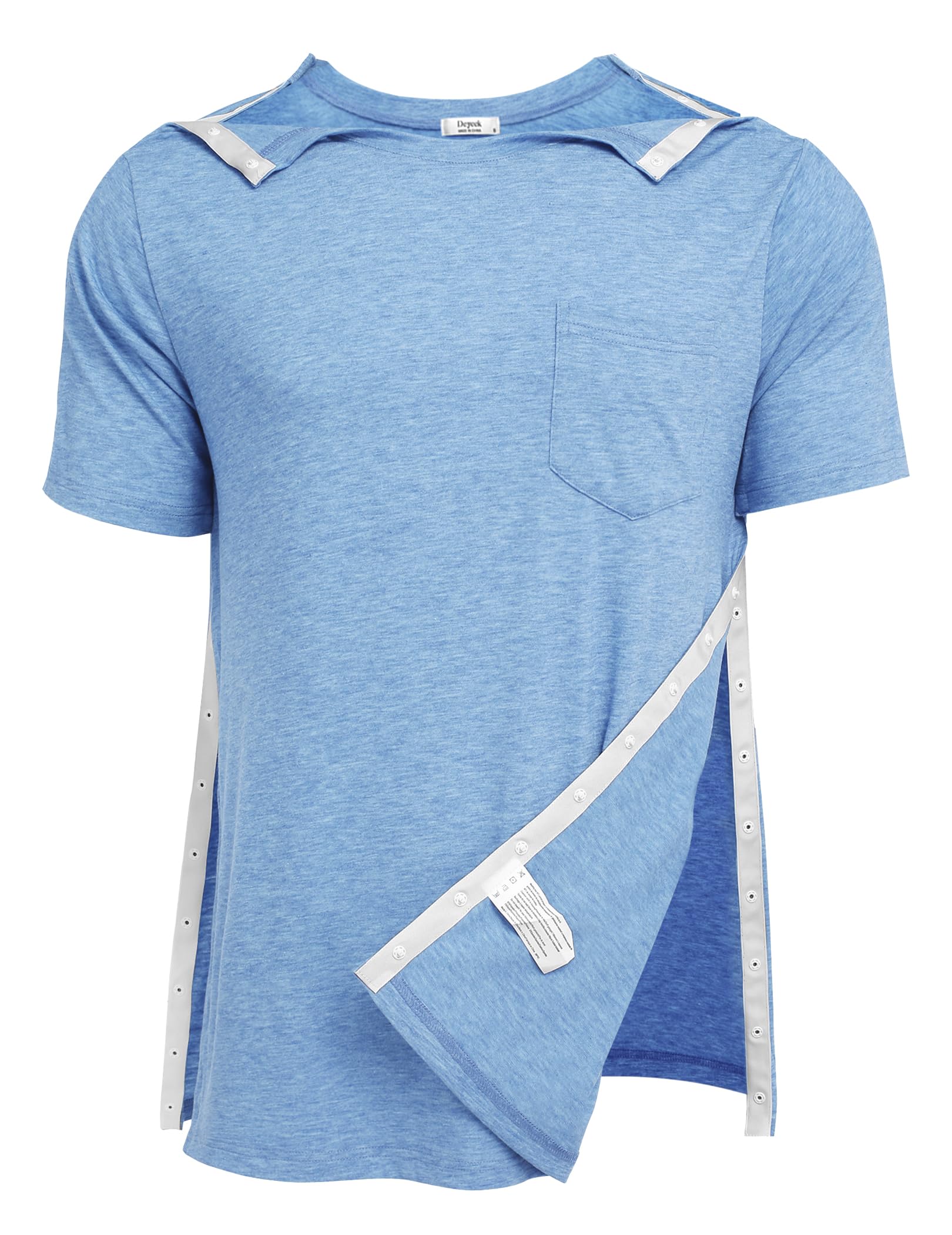 Deyeek Men's Post Shoulder Surgery Shirts Soft Tear Away Short Sleeve Tops