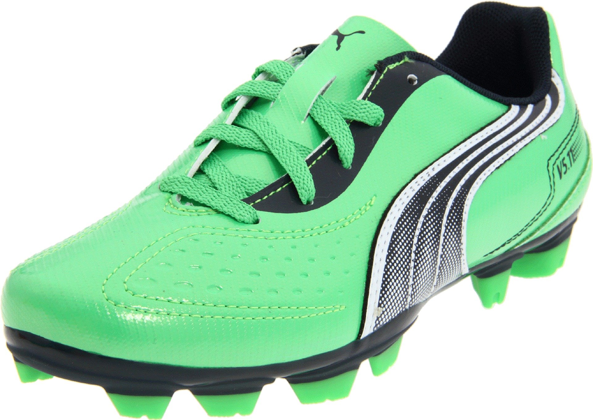 Puma V5.11 I FG Soccer Cleat (Little Kid/Big Kid),Fluorescent Green/Midnight Navy/White,5.5 M US Big Kid