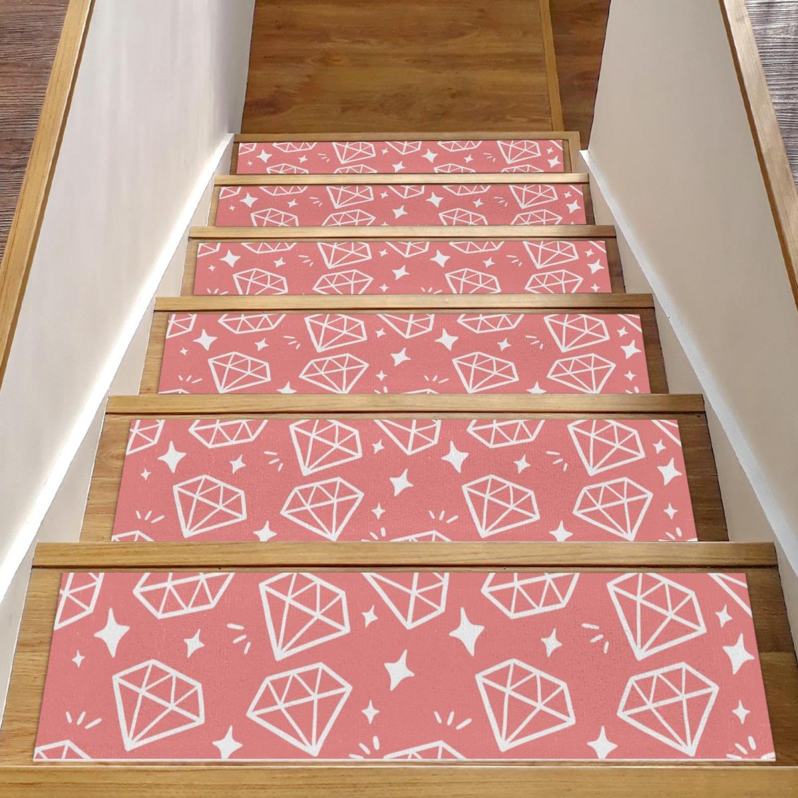Alfombrillas para peldaños de escalera que evitan resbalones en escalones de madera de interior