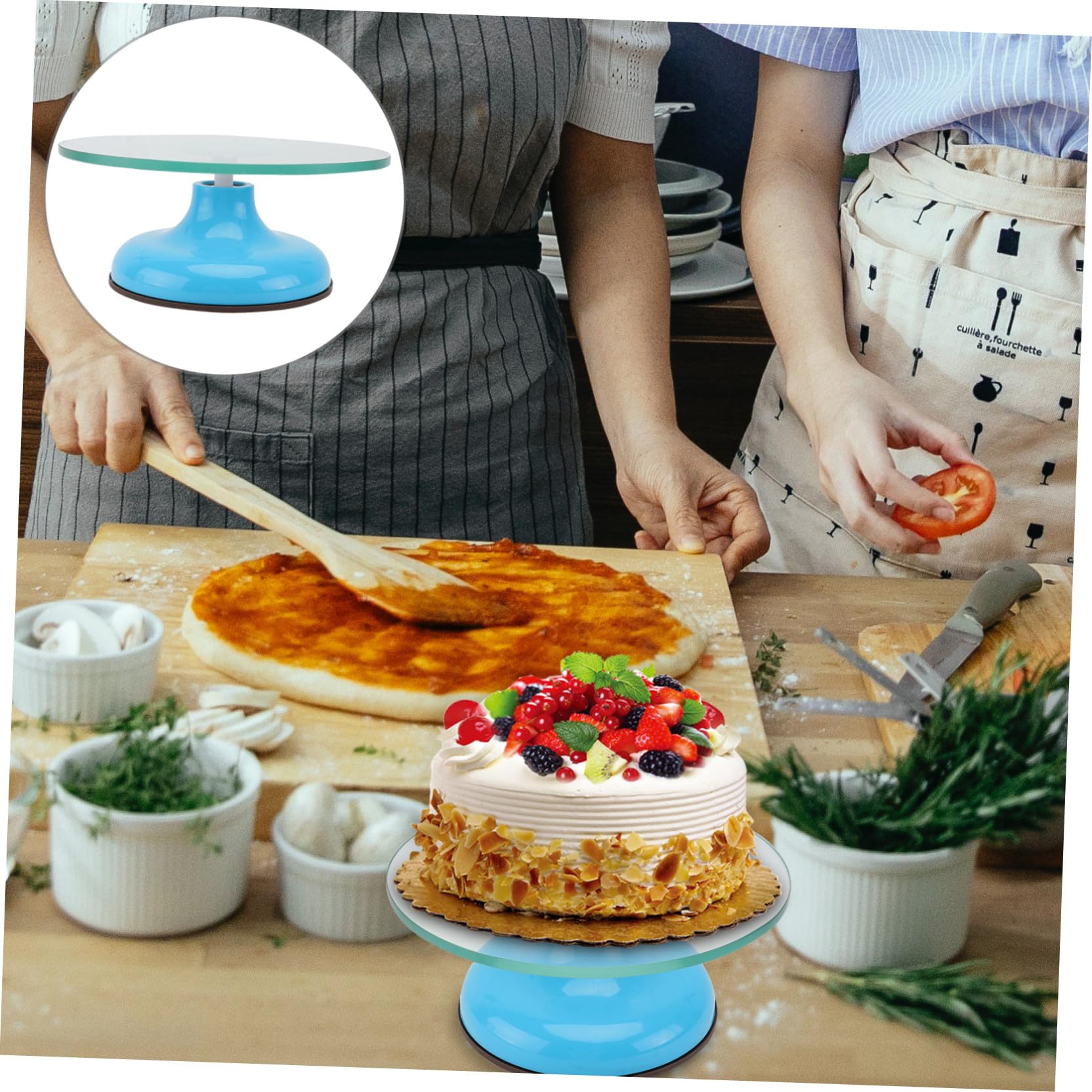 MAGICLULU Plateau Tournant pour Gâteaux Table de Présentation pour Gâteaux avec Base Antidérapante