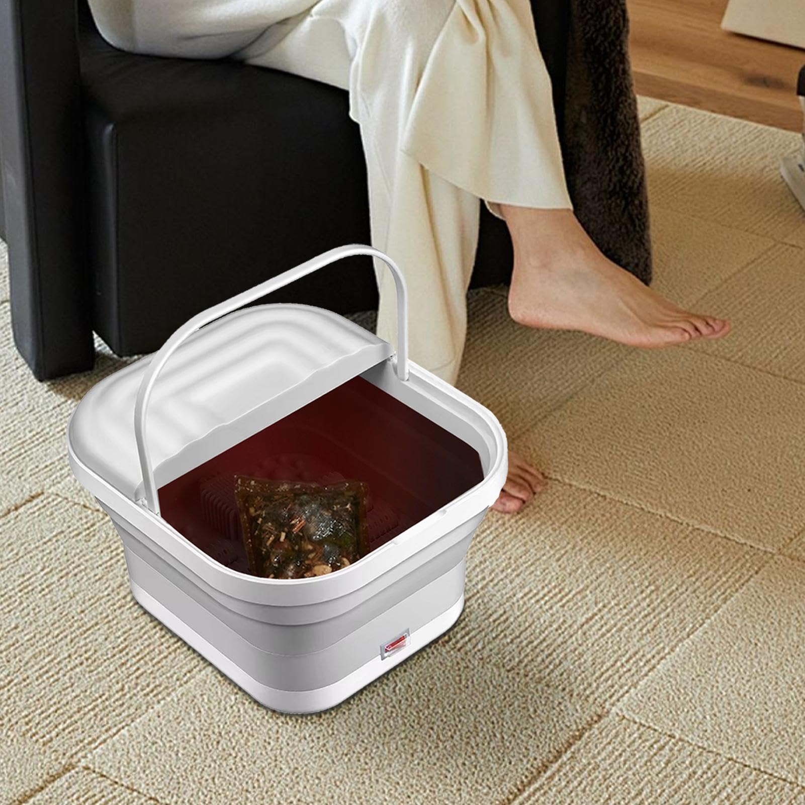 Faltbares Fußbad, Heizfunktion Fußwanne, Elektrischer Fuß Einweichen Wanne | Einweichen Füße Spa, Elektrischer Fuß Einweichen Wanne mit Heizfunktion für tägliche Entspannung und Massage