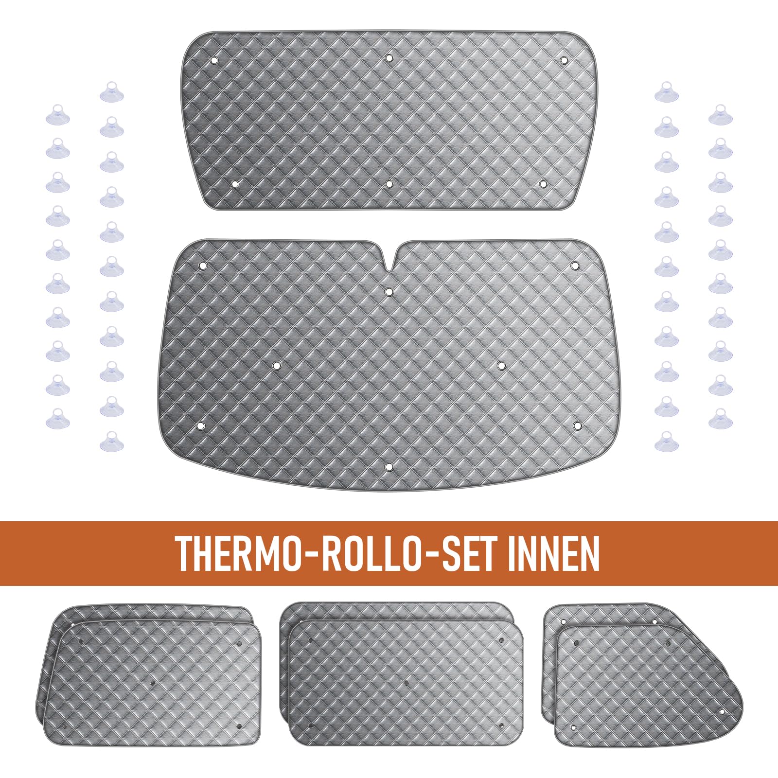 8 alfombrillas térmicas para cabina del conductor, aptas para VW T4 SWB, parasol interior de lujo, cortina térmica plegable, kit de oscurecimiento y protección contra el sol