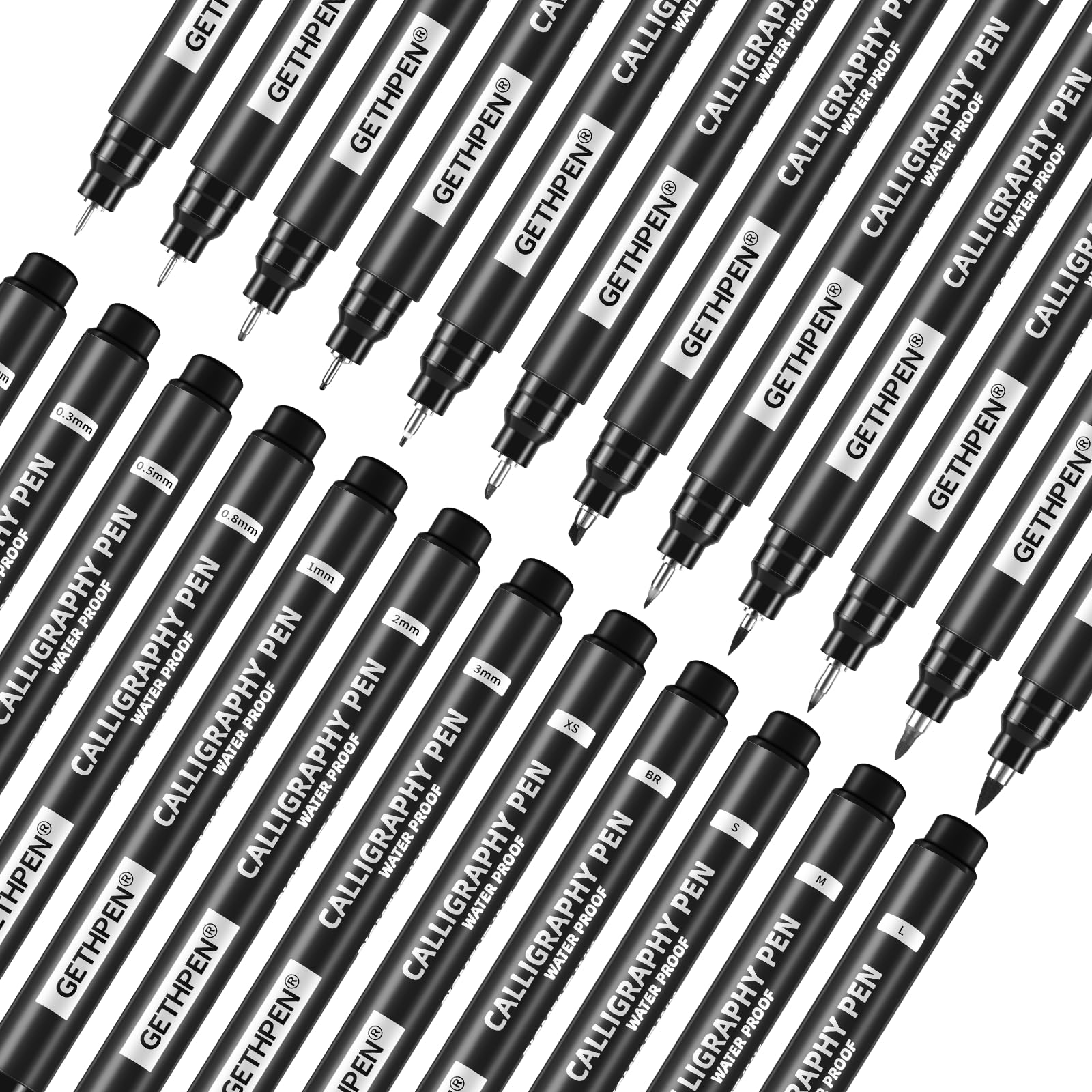 Amazon | GETHPEN 12サイズ カリグラフィーペンセット – 手書き