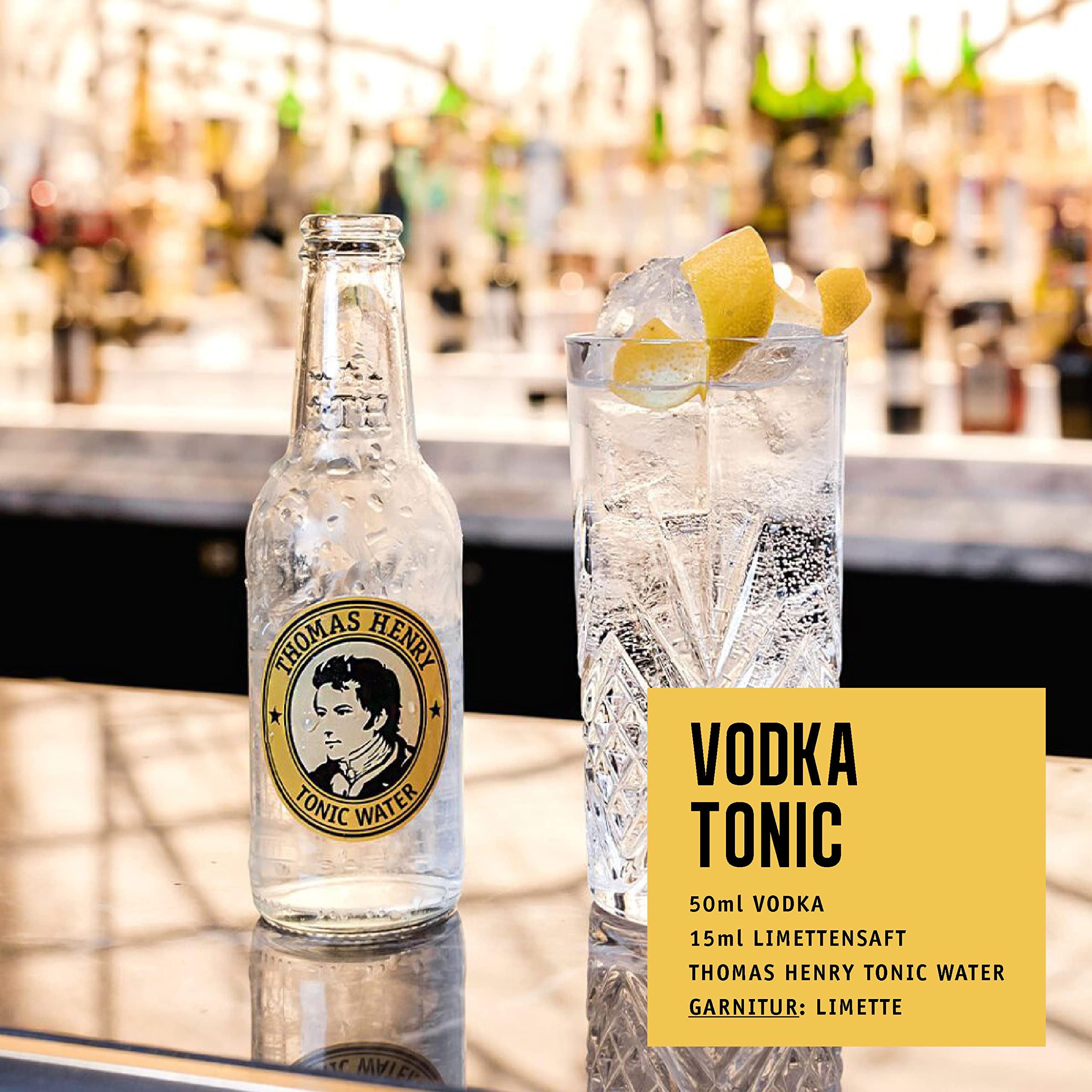 Thomas Henry Tonic Water - Lot de 6 verres rafraîchissants (6 x 4 x 0,2 l en verre MW) pour mélanger vos longs drinks et cocktails avec gin & Co.