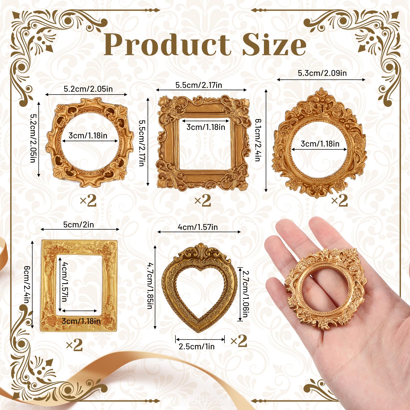Amazon.com - Ajcotahm 10 PCS Mini Picture Frames, Vintage Mini