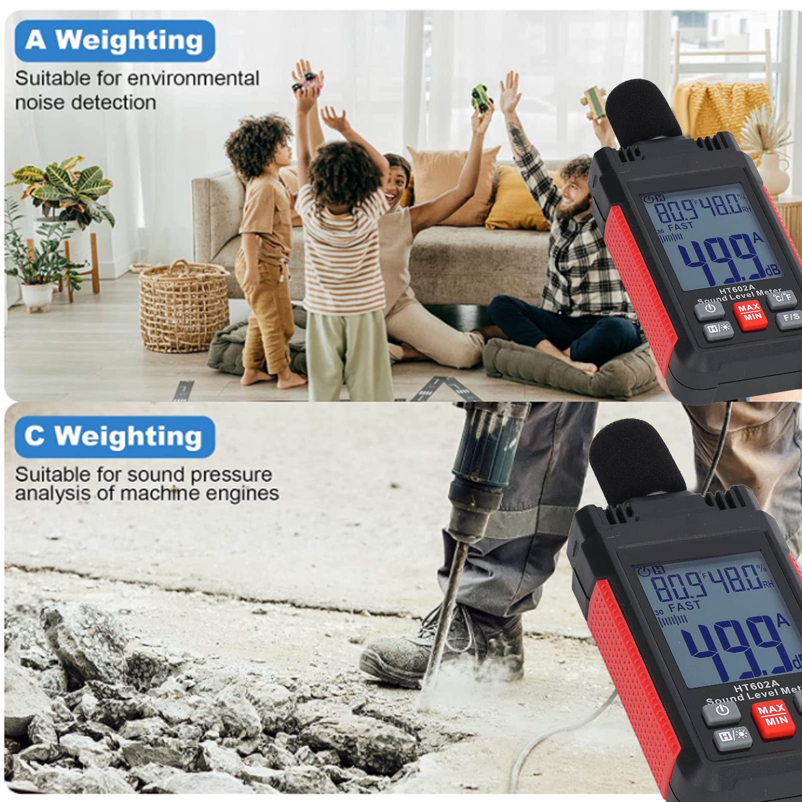 Digital Sound Level Meter Mic Sound Level Analyzer Acoustic Level Indicator Sound Pressure Level Meter Microphone