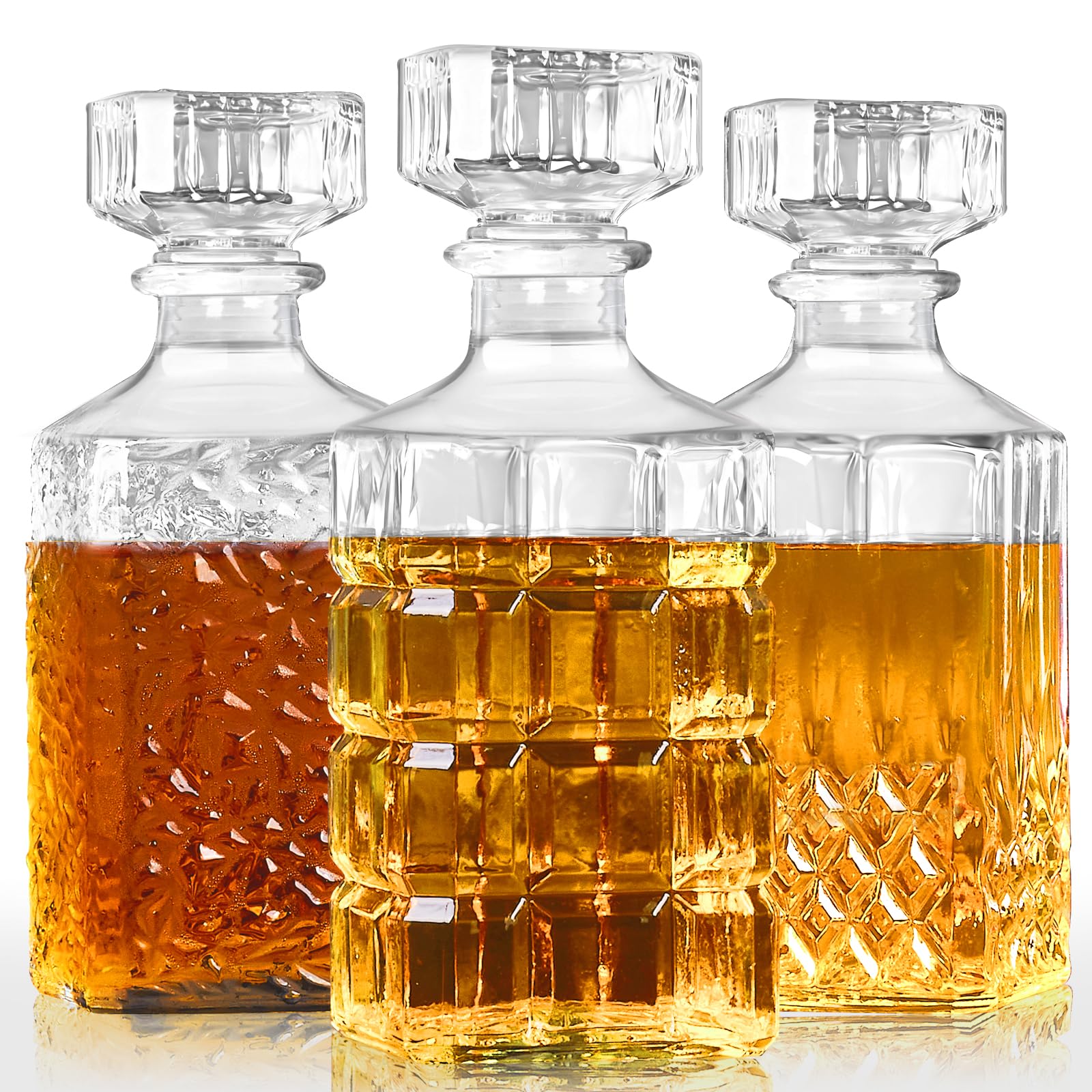 Amazon.com | 3PCS Whiskey Decanters, 33.8oz Liquor Decanter Set