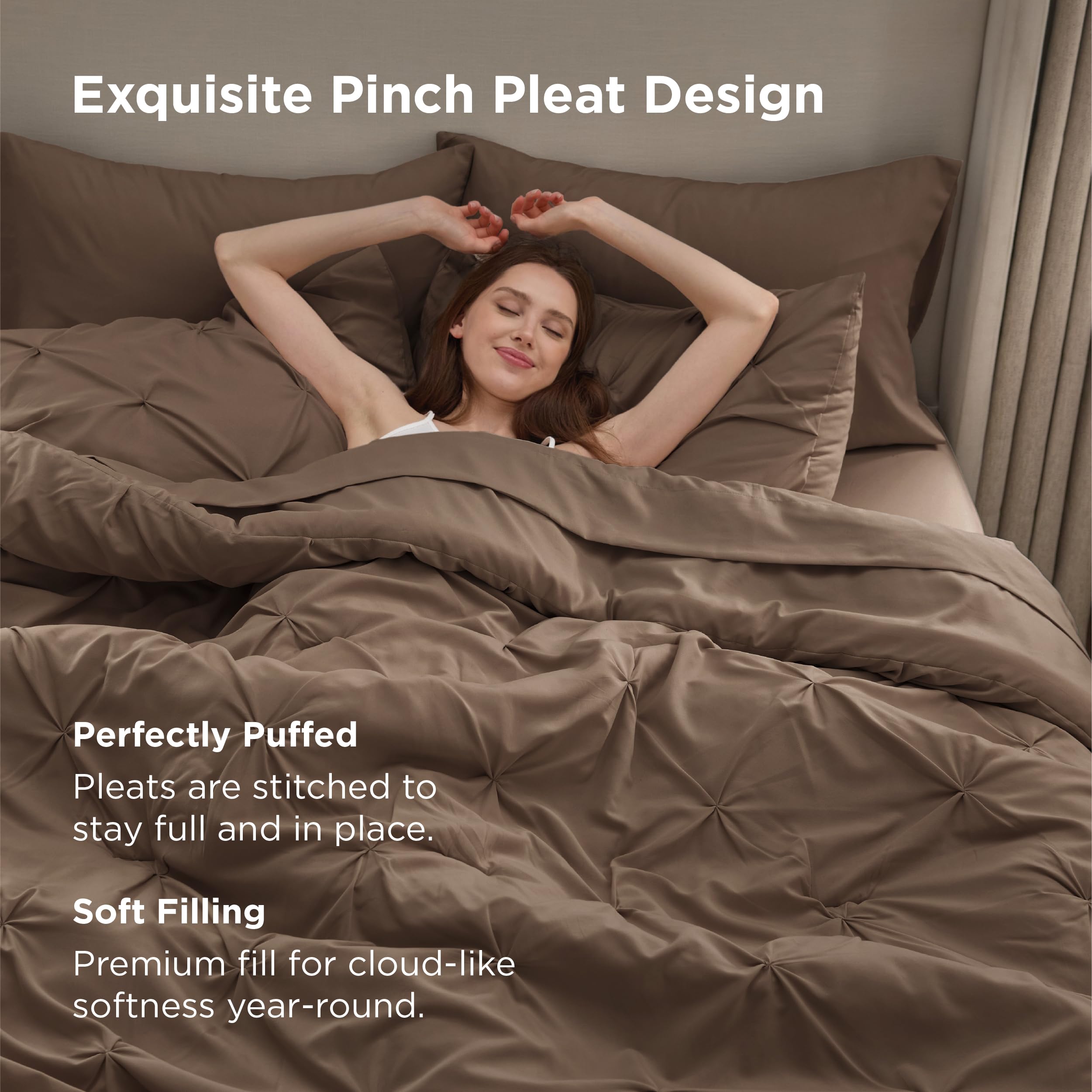 Amazon.com: Bedsure California King Comforter Set Brown - Bed in a