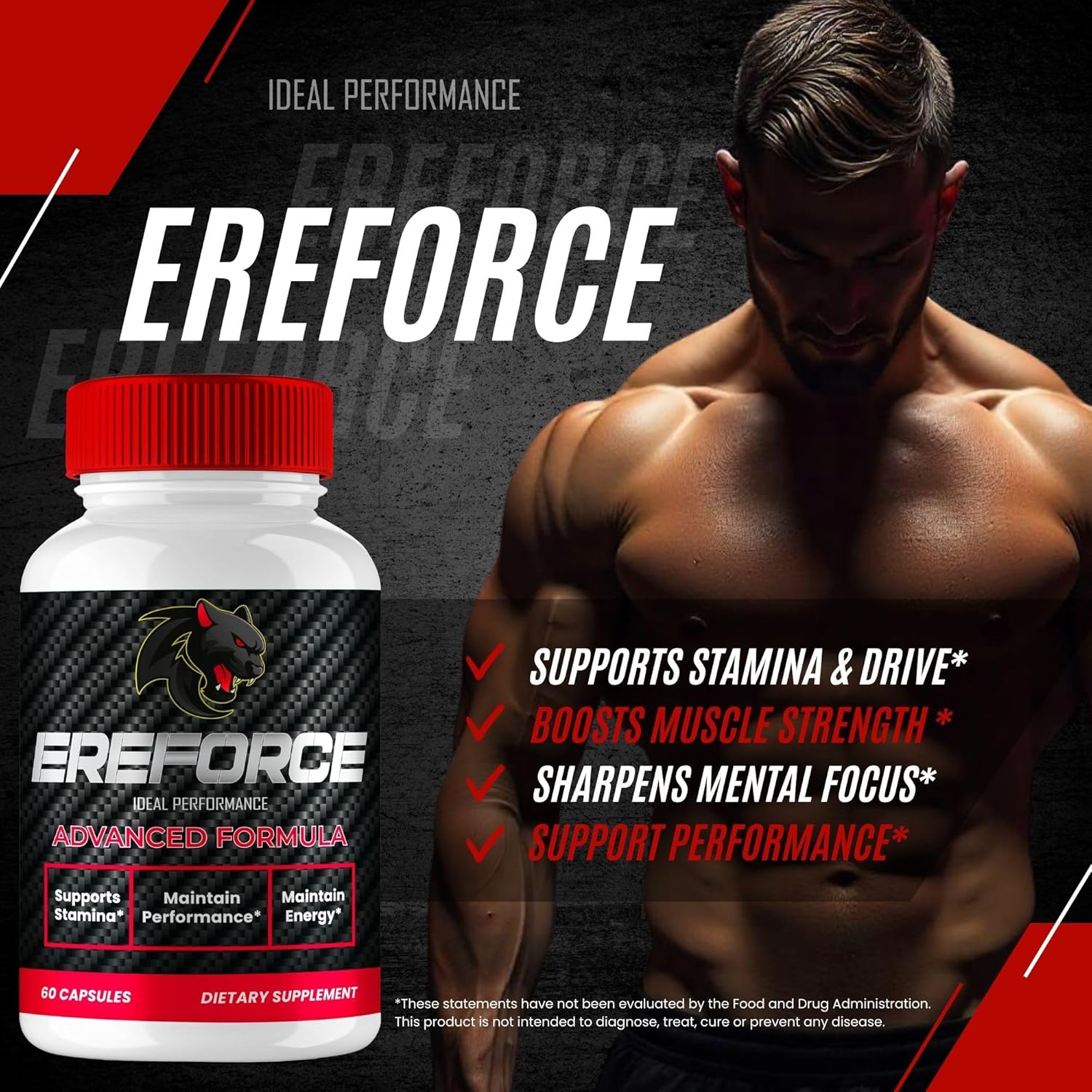 Ereforce Capsules, Official Ereforce Supplement Pills for Men - Maximum Strength Performance, All Natural Support for Overall Health and Wellness, Advanced Ere Force Pills Reviews (60 Capsules) - Image 6