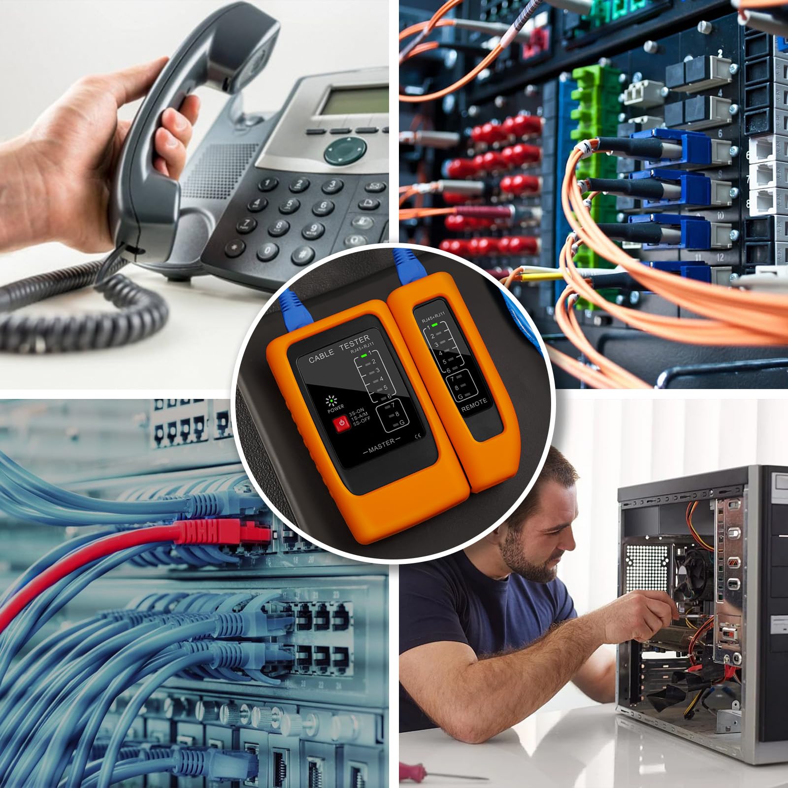 Network Cable Tester - RJ45 & RJ11 PoE Testing -6