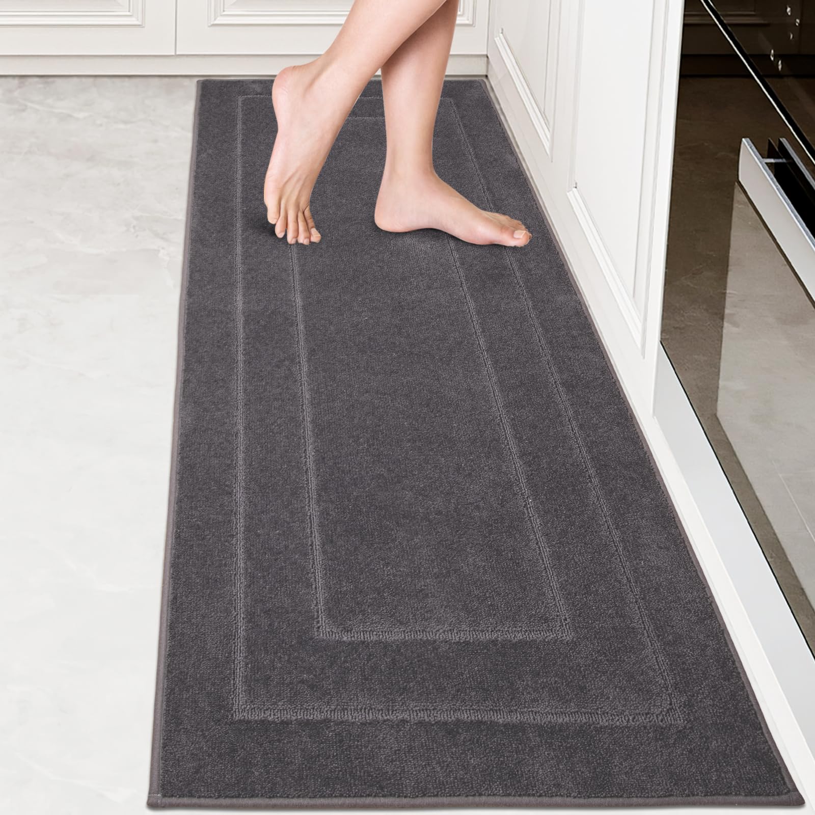 PURRUGS Machine Washable Kitchen Runner Rug 24" x 70", Non-Slip/Skid Hallway Runner Rug, Super Absorbent Soft Area Rug for Kitchen, Hallway & Laundry,