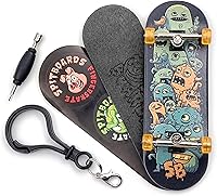 Vista 8 de SPITBOARDS® Diapasón de 1.260 x 3.780 in, montaje completo, de madera, camiones plateados con bujes y tuercas, ruedas de rodamiento CNC en verde