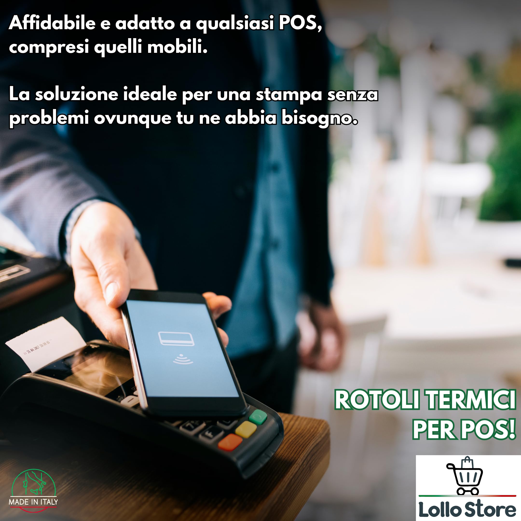 Rotoli Carta Termica Per POS 57mm X 18mt - 10 Rotoli Omologati Fiscali Con Anima 12mm - Foto 4