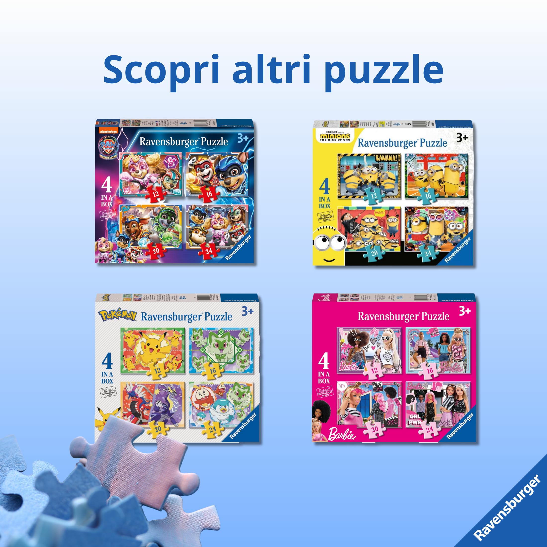 Ravensburger - Puzzles Disney Frozen 2 4 Pack | Puzzle Bambini 3 Anni In Su | Regalo Bimba 3 Anni In Su 72 Pezzi | Puzzle Bambini 19 X 14 Cm | Puzzles Stitch Bambina