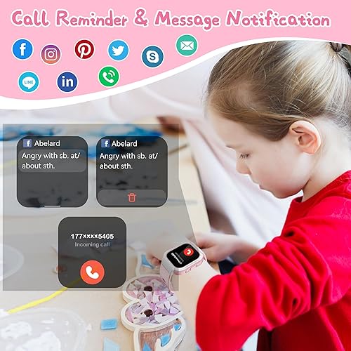 Miniatura 7 de ZOSKVEE Reloj inteligente para niños, IP68 resistente al agua, reloj de fitness con esfera de reloj DIY de 1.4 pulgadas, monitor de frecuencia