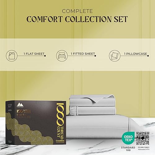 Miniatura 93 de Mayfair Linen Sábanas 100% de algodón egipcio tamaño Queen – Juego de sábanas de 1000 hilos de algodón egipcio tamaño Queen, 6 piezas, color rubor