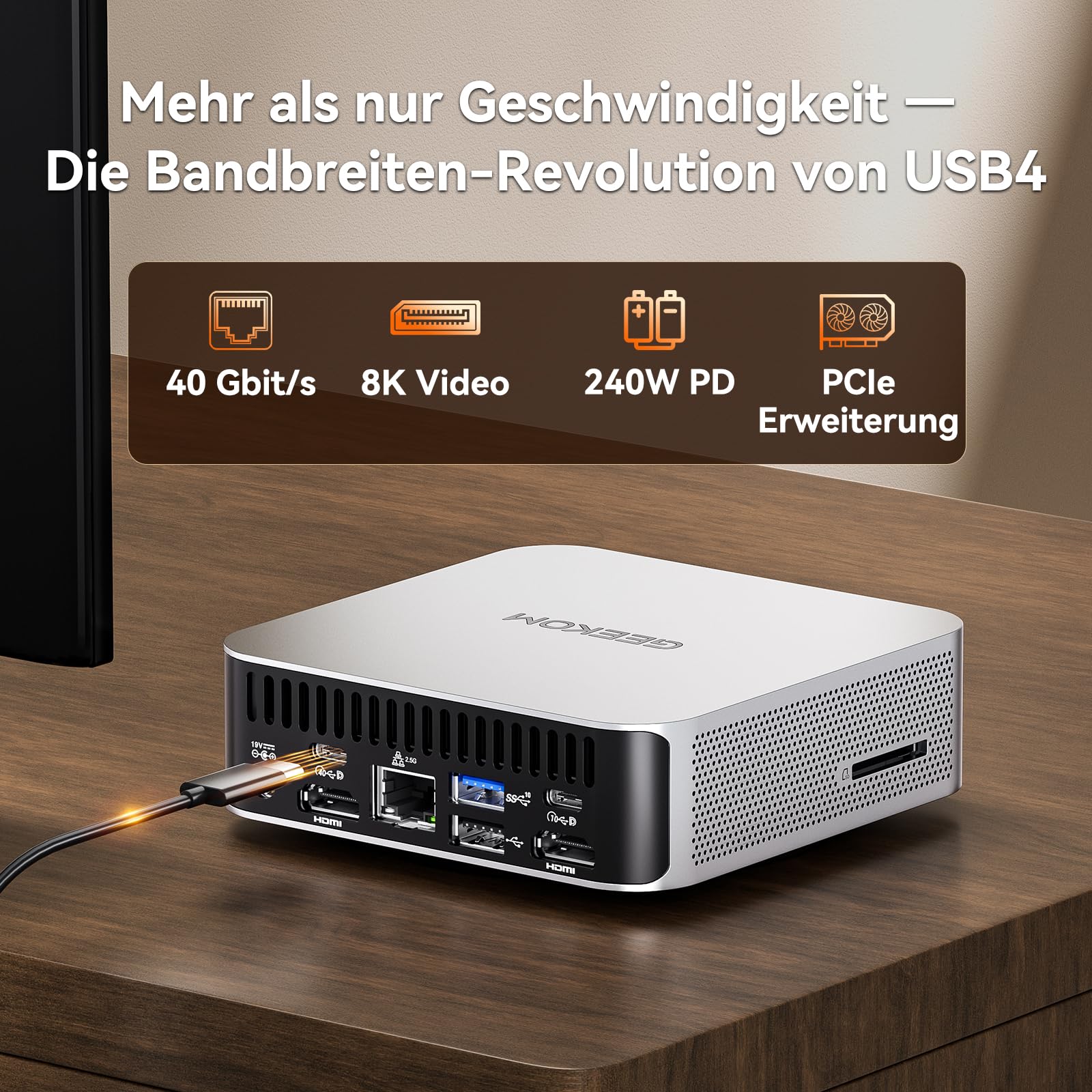 GEEKOM A7 Mini PC mit AMD Ryzen 5 7545U(stärker 7730U/6600U), 16GB DDR5 | 500GB SSD Business Mini Desktop PC, AMD Radeon 740M | 6xUSB | 8K, Ideal für Home Office/Kreatives Design