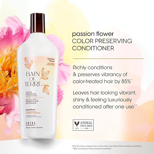 Miniatura 3 de Bain de Terre Passion Flower Color Preserving Conditioner, Luxurious Hydration for Vibrant Color & Protection from Fading, with Argan & Monoi Oils,