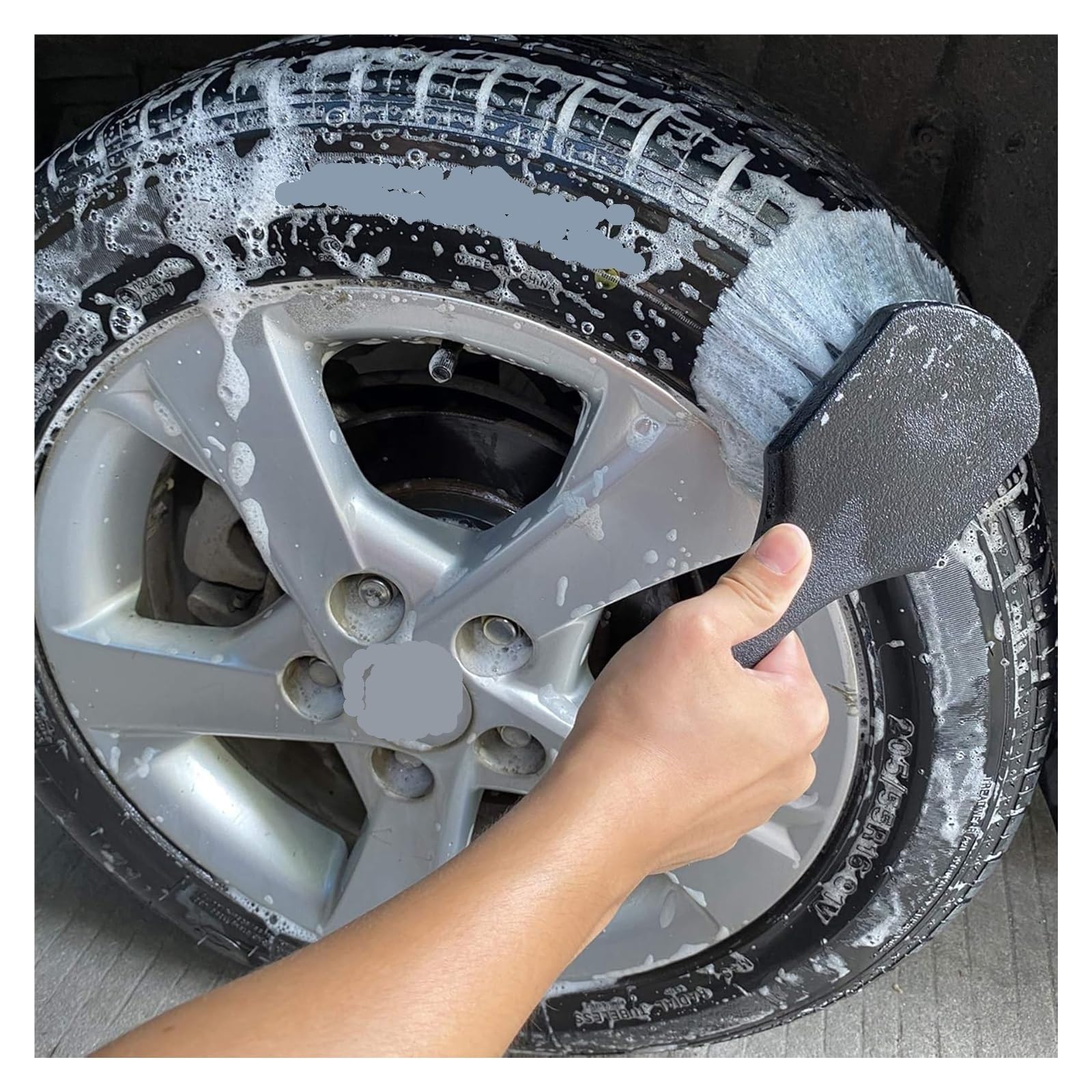 Spazzola for ruote e pneumatici for cerchioni di auto, lavaggio con setole morbide, pulisce rilascia sporco sporcizia stradale(A)