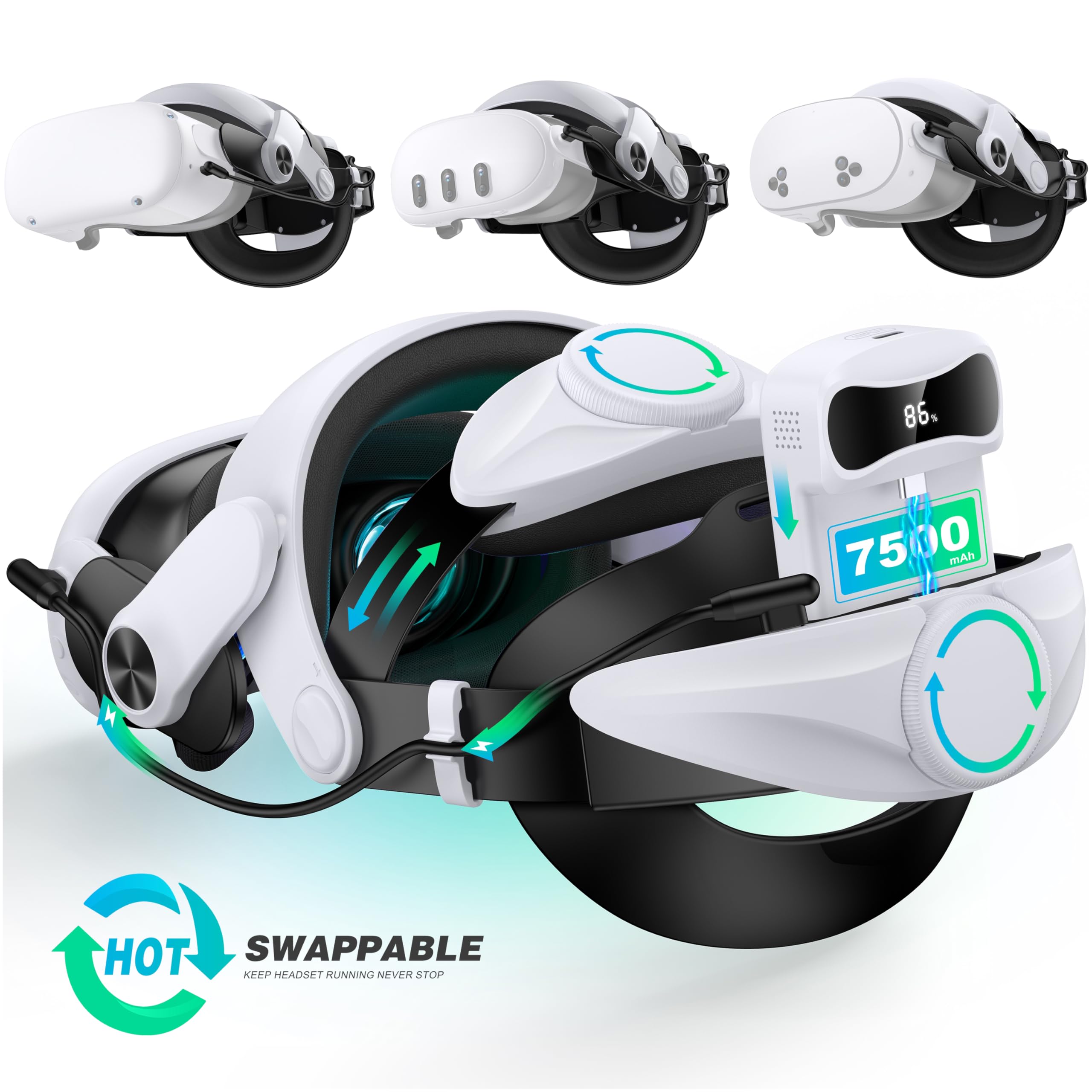 Amazon.com: Head Strap for Meta Quest 3/Quest 3S with Battery