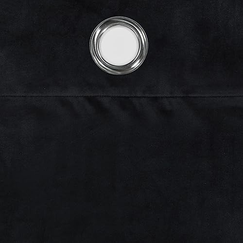 Miniatura 4 de Eclipse Aurelia - Cortinas de terciopelo para oscurecer la habitación con ojales y reducción de ruido (2 paneles), 52 x 54 pulgadas, color negro
