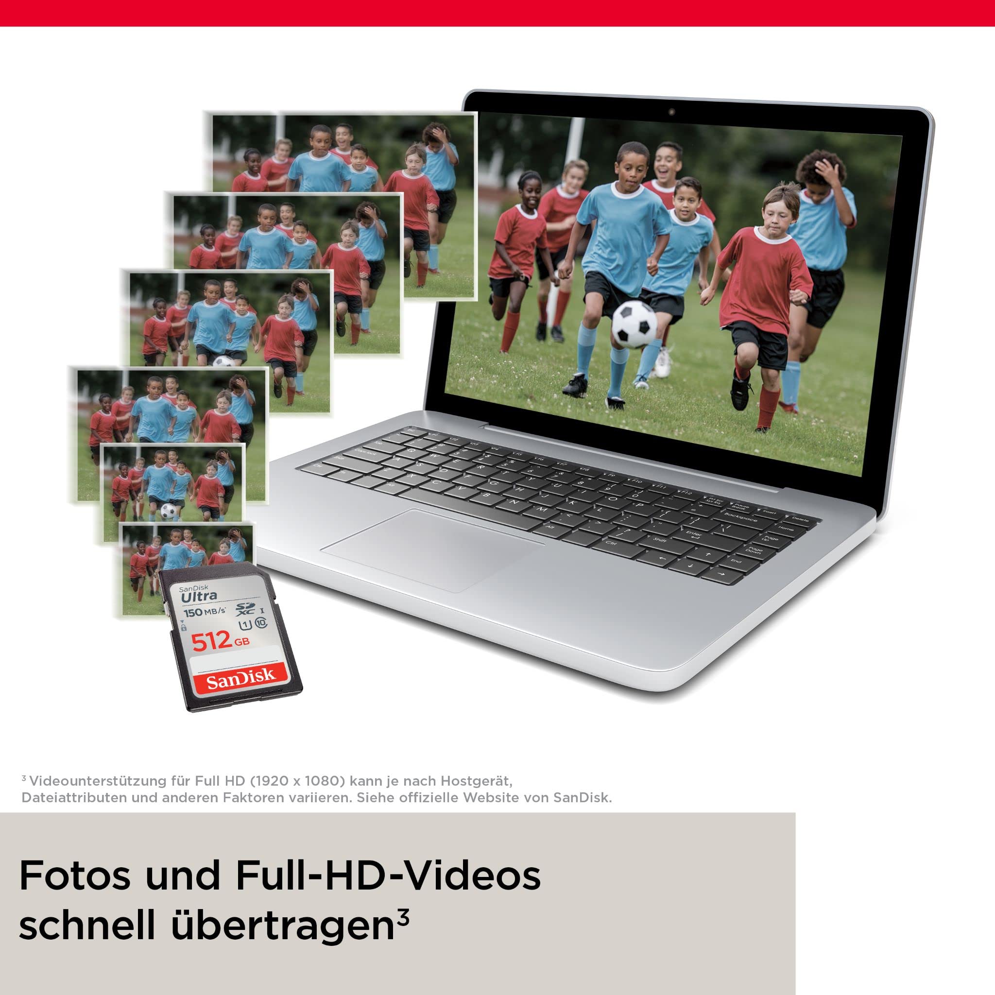 SanDisk Ultra SDXC UHS-I Speicherkarte 512 GB (Für Kompaktkameras der Einstiegs- und Mittelklasse, Full HD-Videos, U1, C10,V10, bis 150 MB/s Lesegeschwindigkeit, 10 Jahre Garantie)