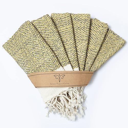 Miniatura 39 de SMYRNA TURKISH COTTON Herringbone Series - Juego de 6 paños de cocina lavables a máquina, ultra suaves, absorbentes, prelavados y de secado rápido