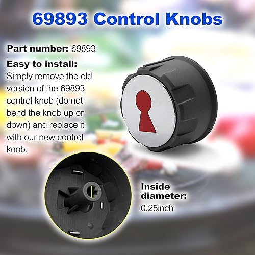 Miniatura 4 de Pomos de control 69893 compatibles con Weber Spirit serie 200 y 300 (con controles delanteros arriba) años 2013 y posteriores (juego de 3)