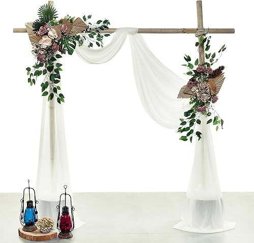 VDS Paquete de 1 panel (30 pulgadas x 20 pies) de tela de gasa transparente para arco de boda, ceremonia de boda, recepción, telón de fondo, toldo