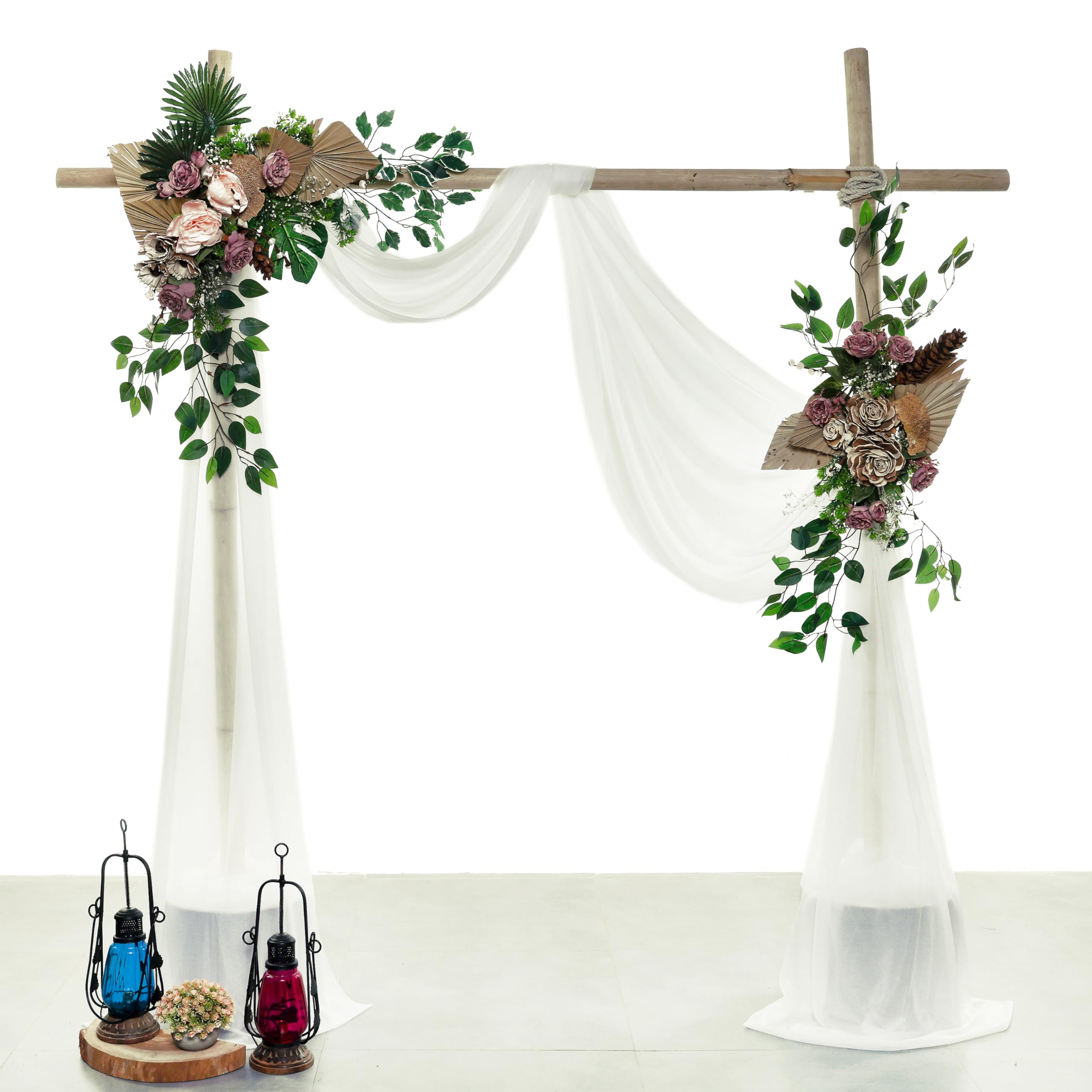 VDS Pack of 1 Panel (30 Inch X 20 Feet) Wedding Arch Draping Fabric Sheer Chiffon Fabric Drapery for Wedding Ceremony Reception Swag Backdrop Canopy Chuppah ARBO Altars Decoration (Ivory) โ image 1