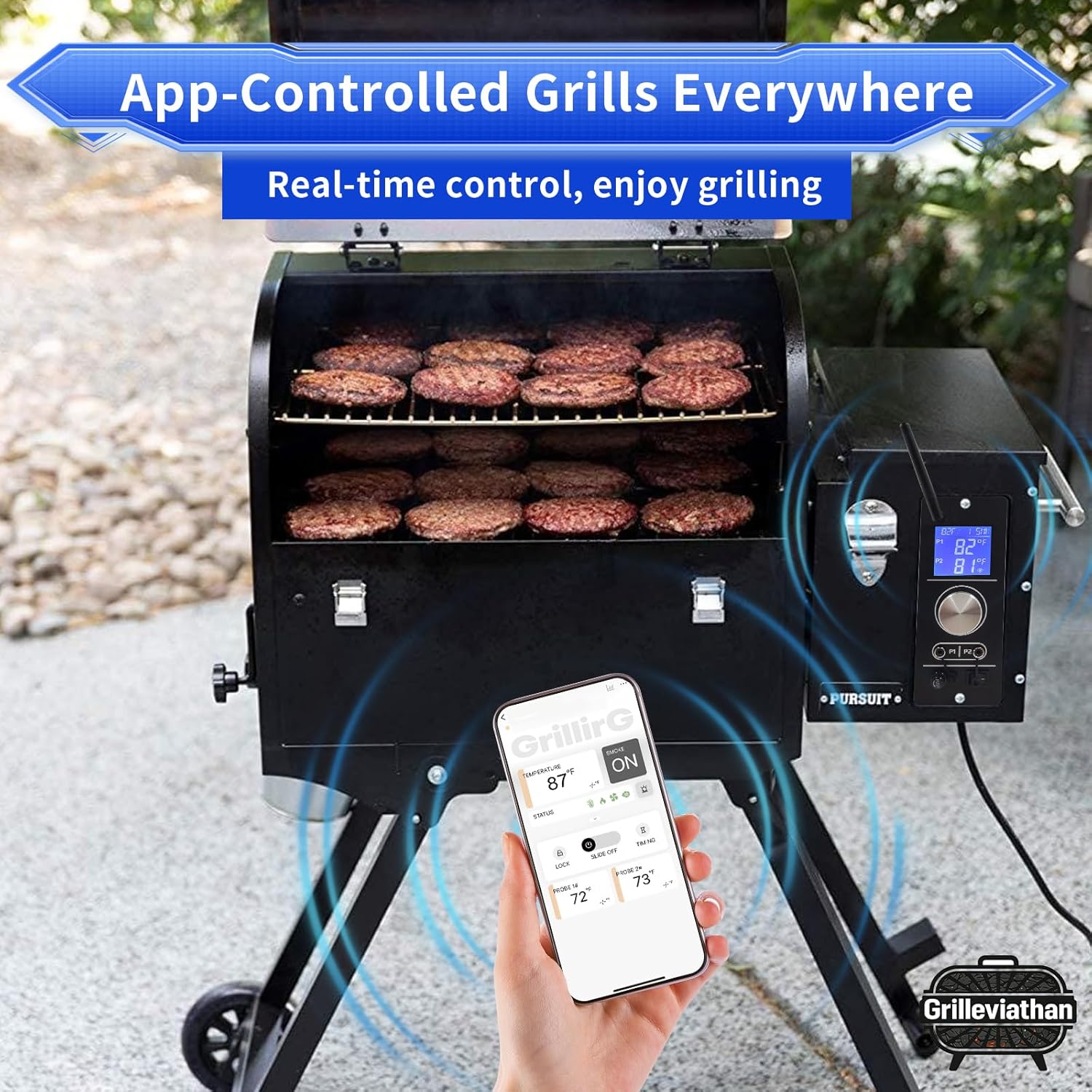 WiFi Replacement PID Controller for Camp Chef Gen 2 Pellet Grills - Compatible with PG24-82, SG24, XT24, DLX, Woodwind Classic - App Control, Dual Meat Probes & Adjustable Smoke Setting