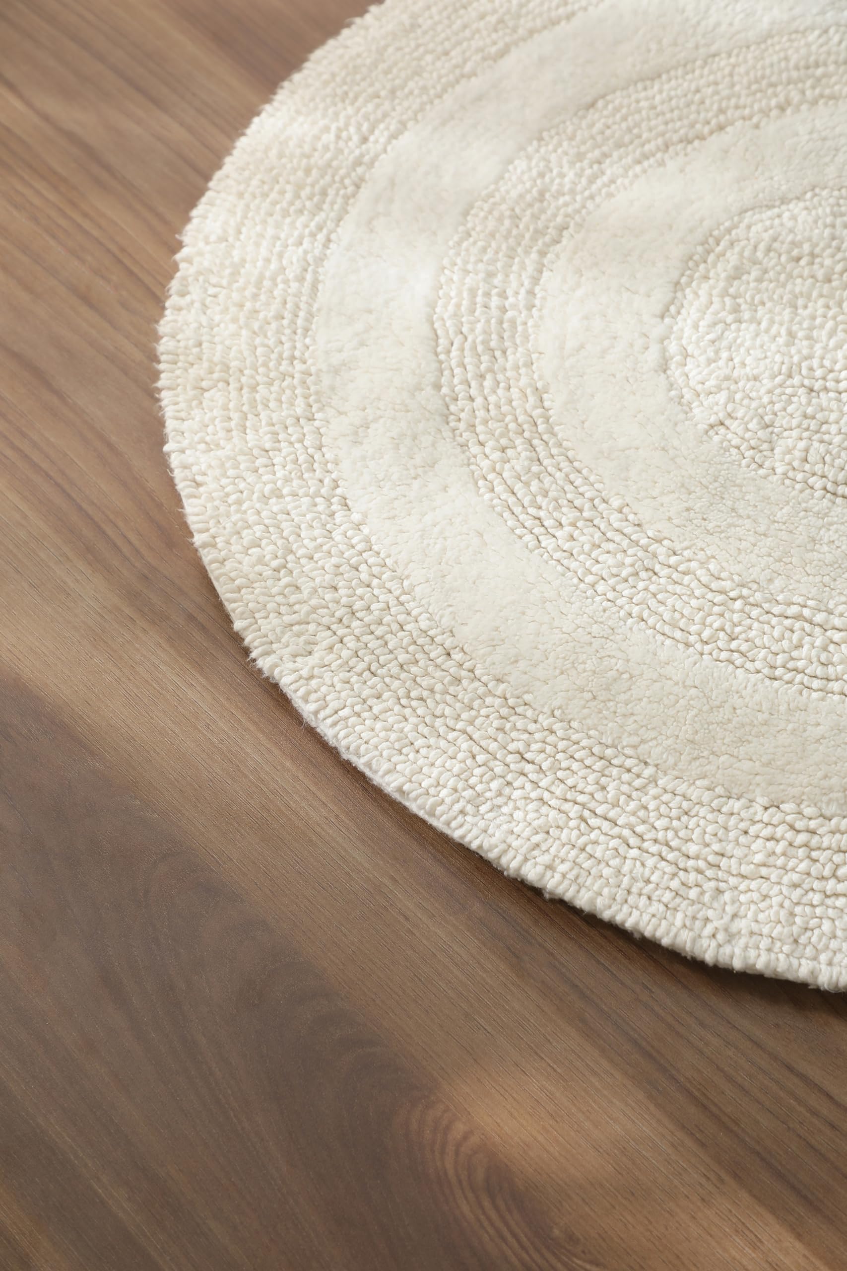 Vaurna Crochet Round Bathroom Rug - 24 Inch, 100% Cotton, Soft & Absorbent, Machine Washable - Creme - View #2