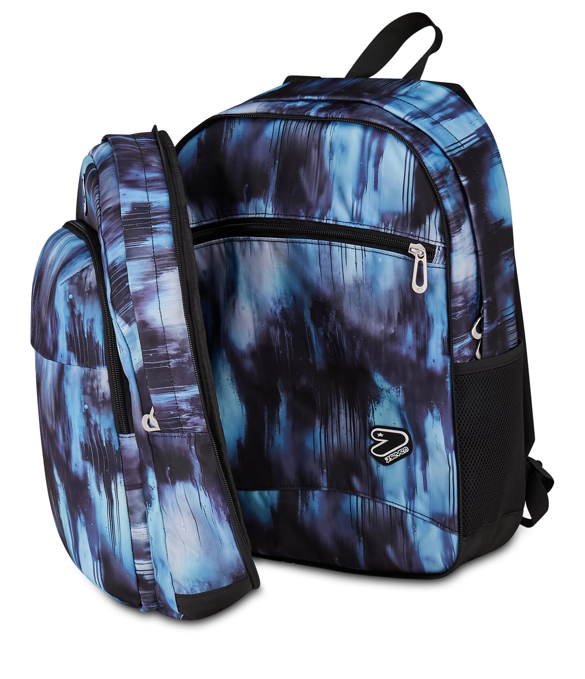 Seven Zaino Scuola The Double Pro XXL Detach, Blu, 34 L, Doppio Scomparto, Cuffie wireless incluse, Zaino Staccabile e reversibile, Tasca porta pc, Tasche multiuso, Scuola media e superiore, Ragazzi