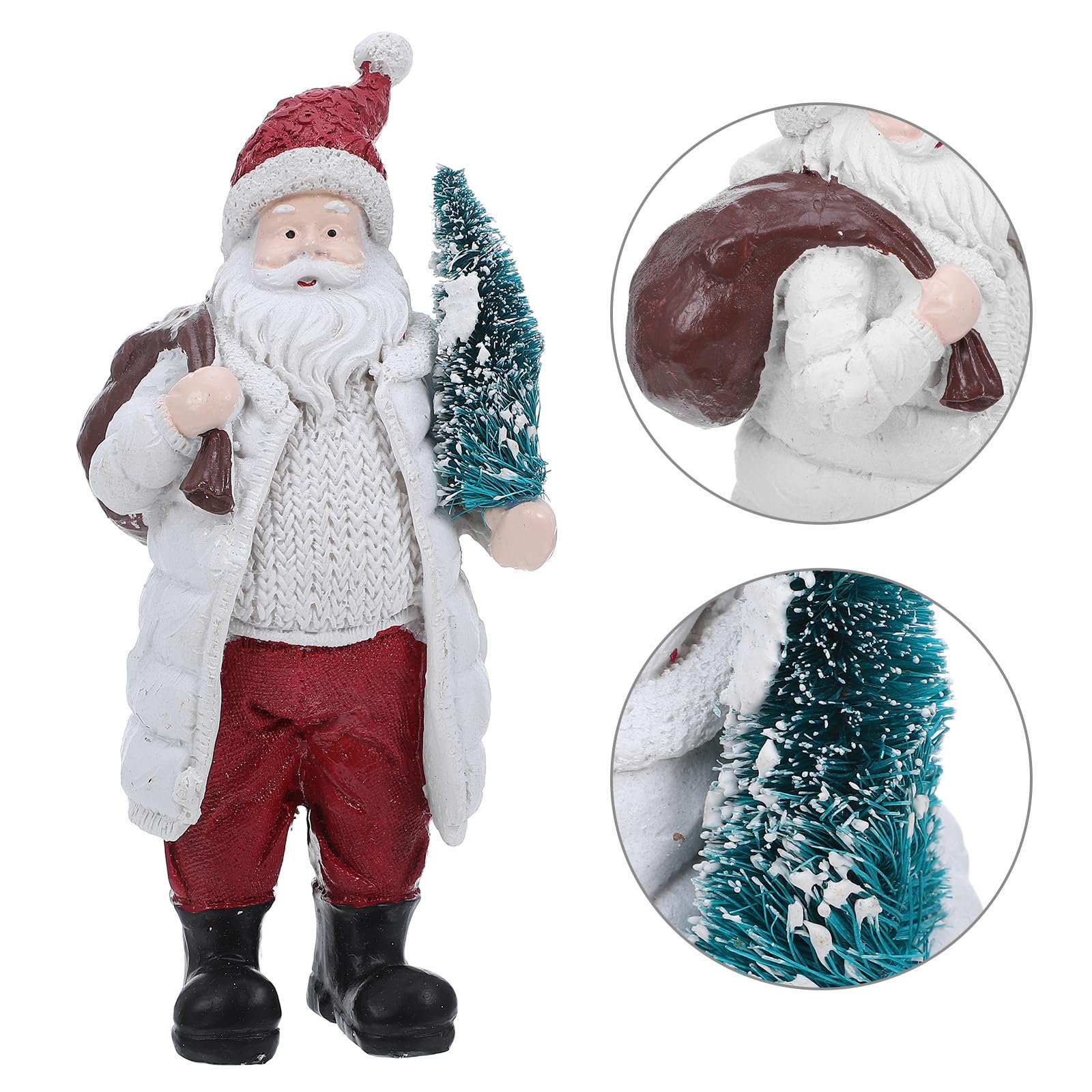 FRCOLOR 5 Piezas Figura de Papá Noel de Mesa 7,86 Pulgadas en Resina