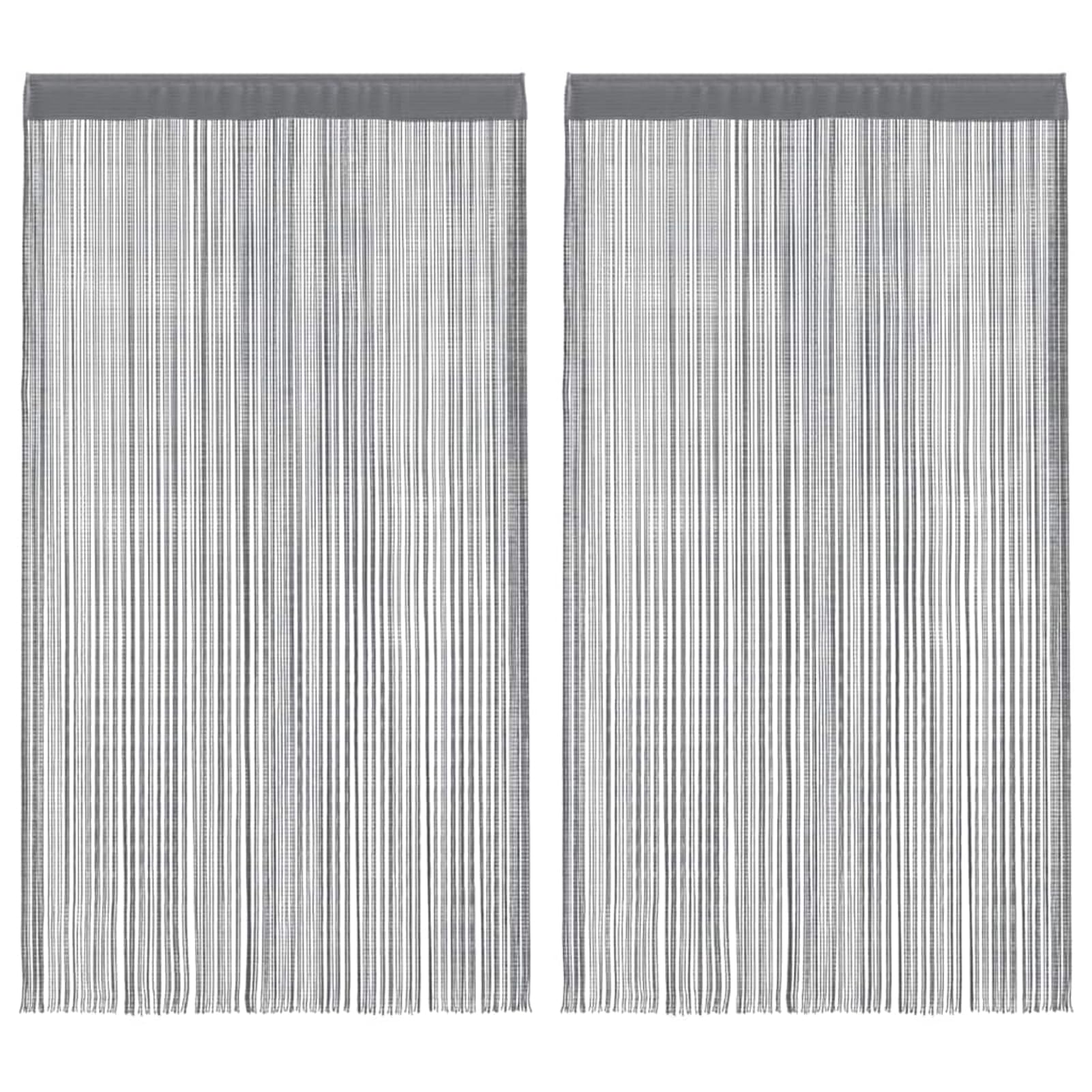 Homgoday Anthrazit Fadenvorhang 140x250cm, 2 Stück, Polyester, Tür-/Fensterdekoration Model4102052